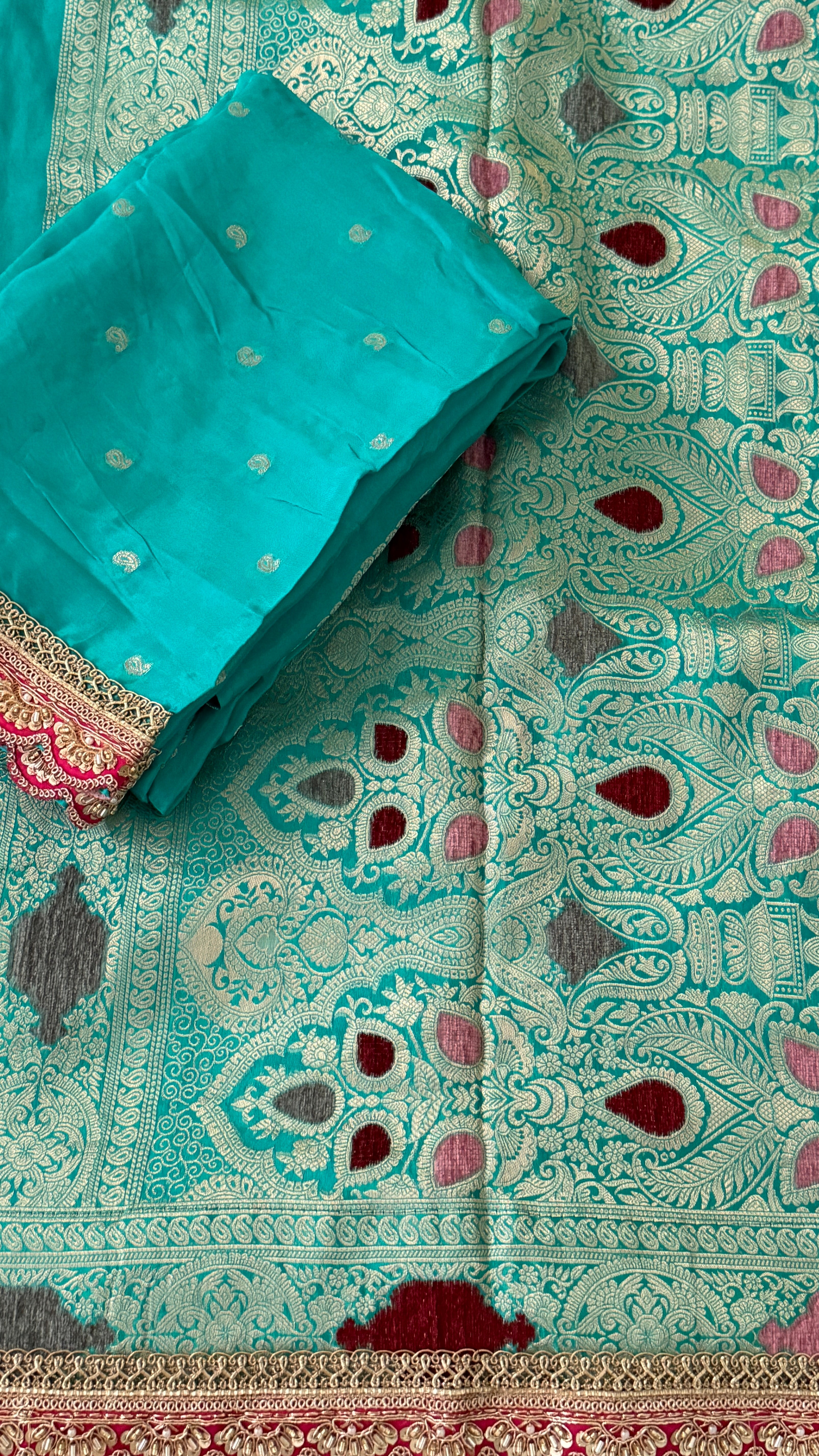 Blue Munga Silk Saree
