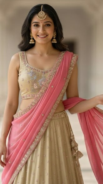 Champagne Blush Lehenga