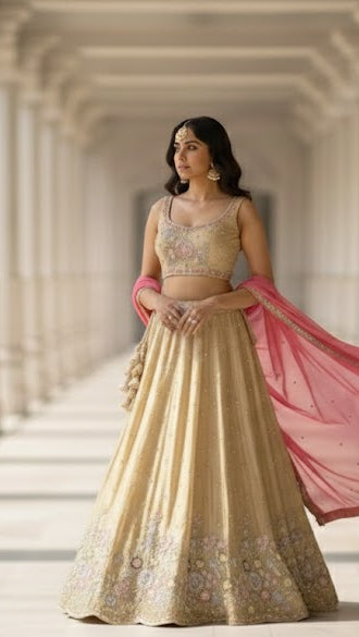 Champagne Blush Lehenga