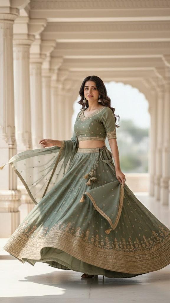 Sage Heirloom Lehenga