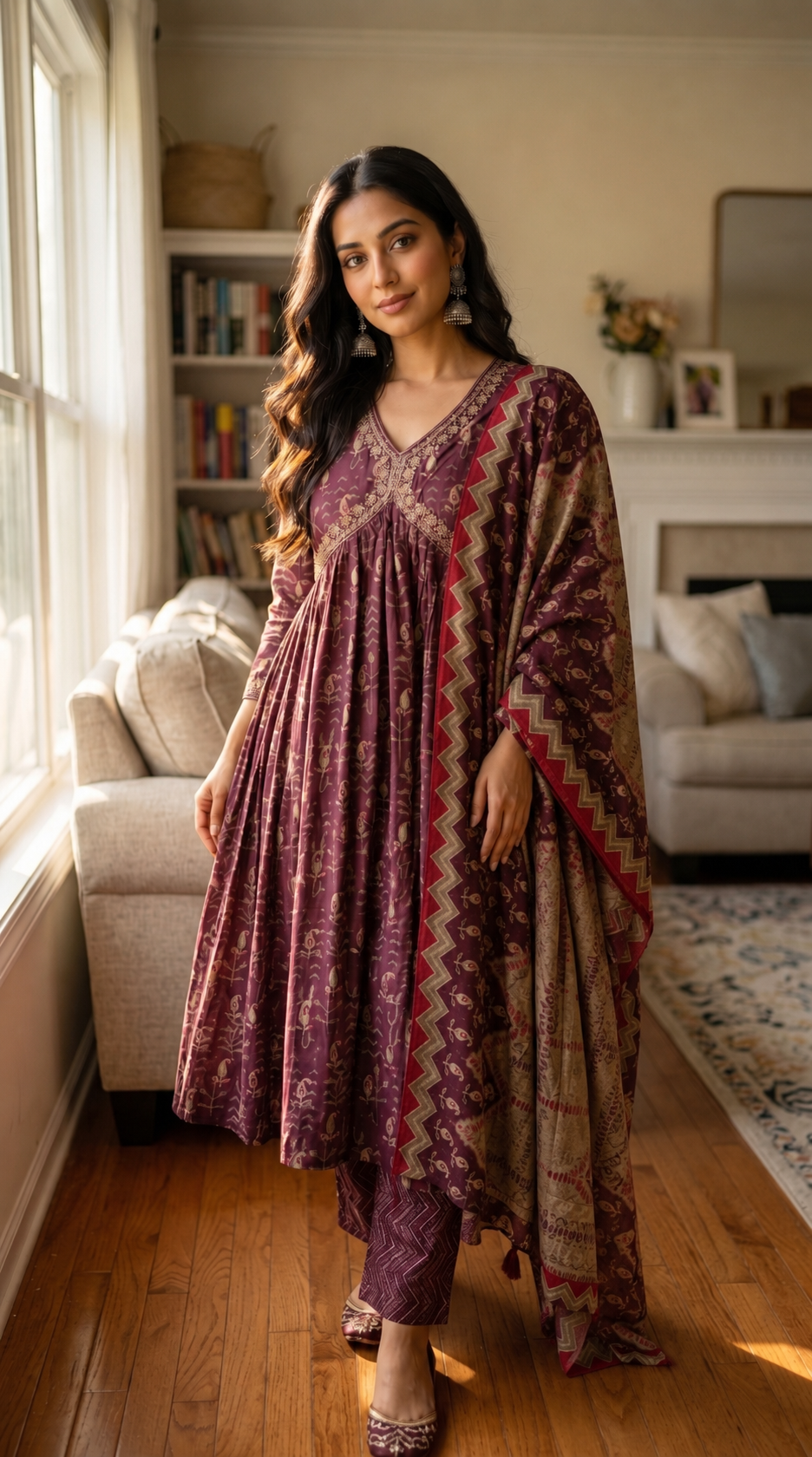 Plum Muslin Silk Salwar Suit