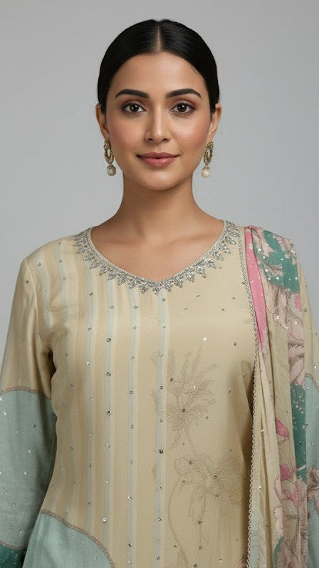 Abstract Pastel Sharara Suit