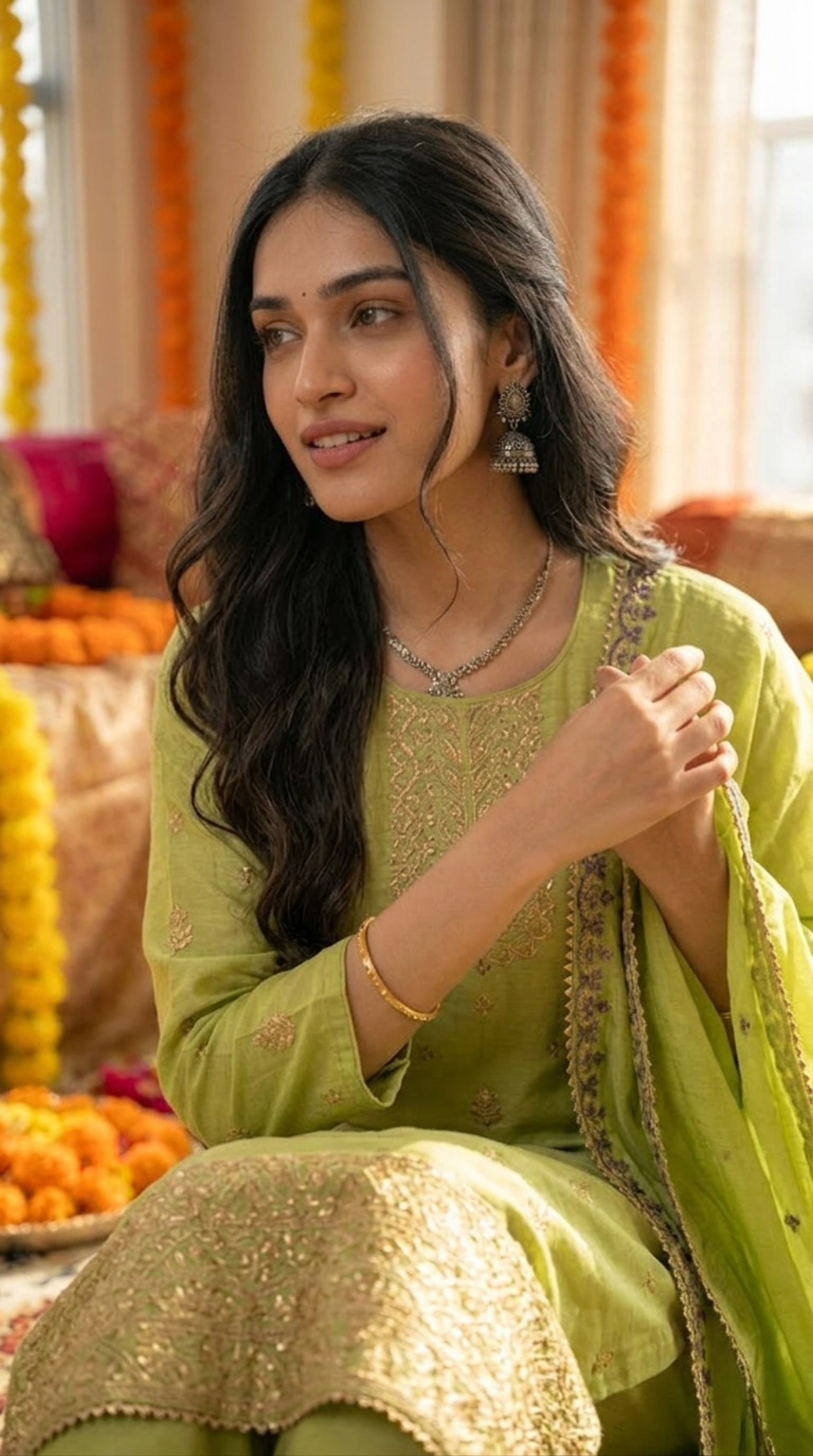 Green Mooga Silk Salwar Suit