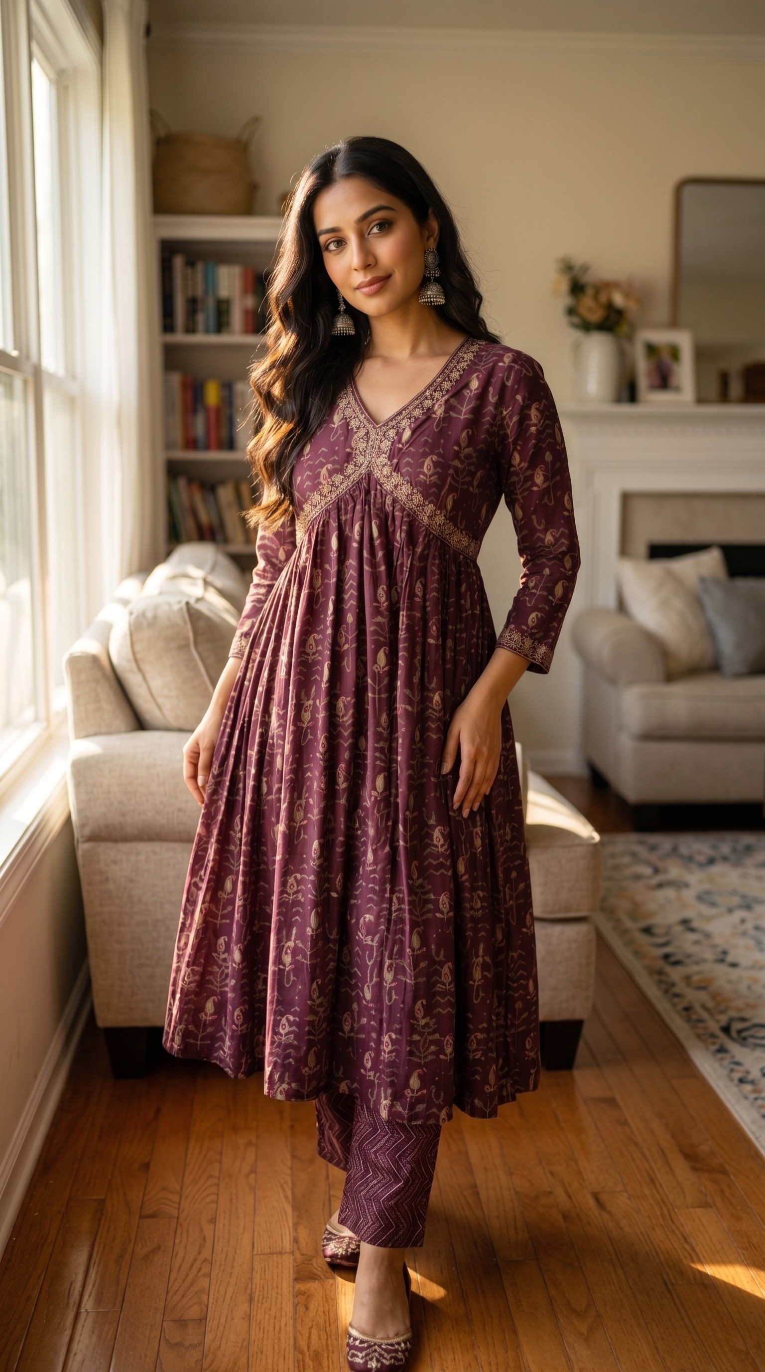 Plum Muslin Silk Salwar Suit