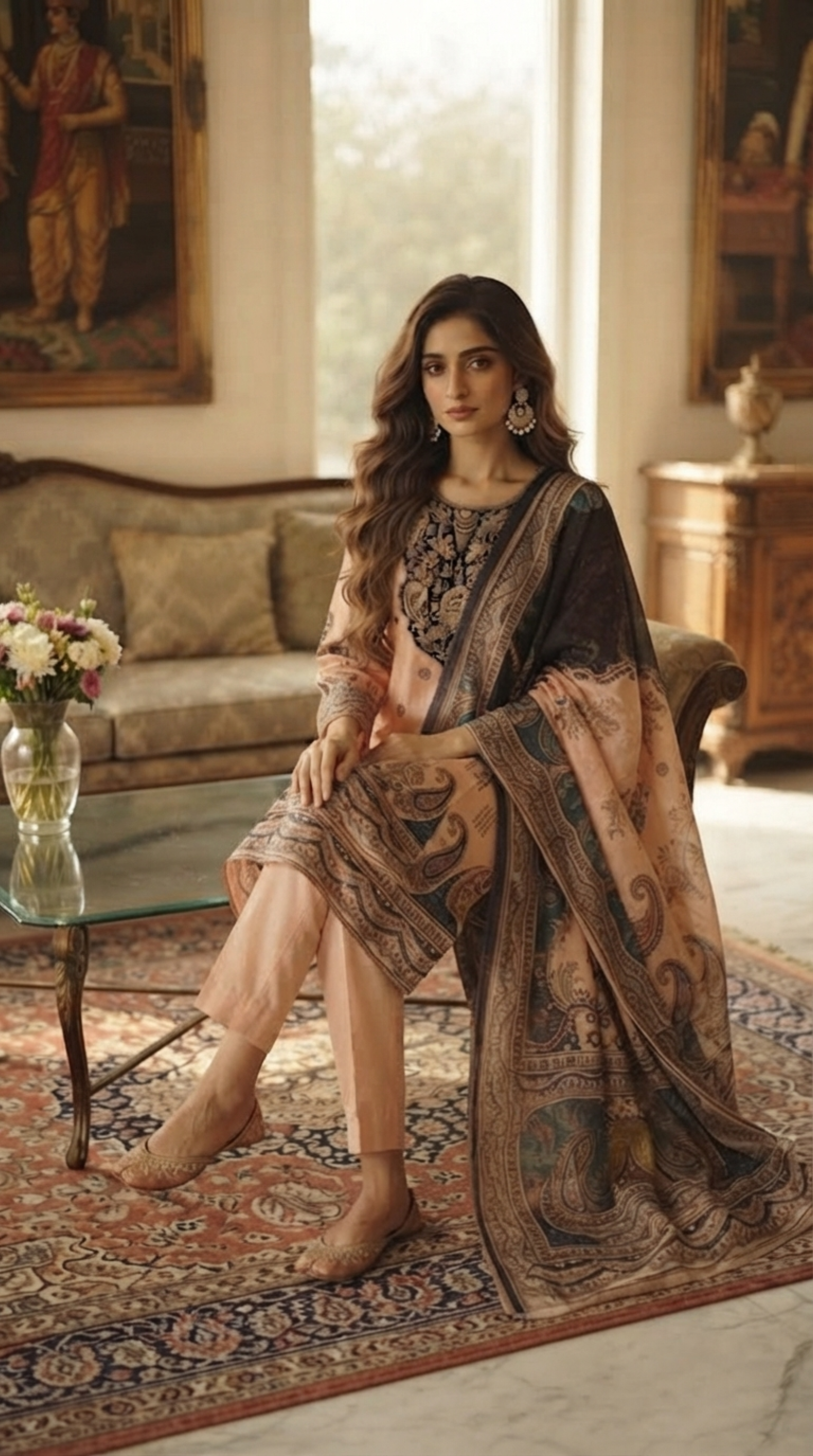 Blush Pink Muslin Silk Straight Cut Suit