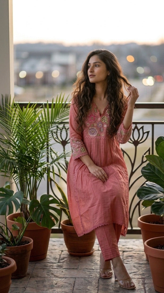 Peach Gulabi Suit