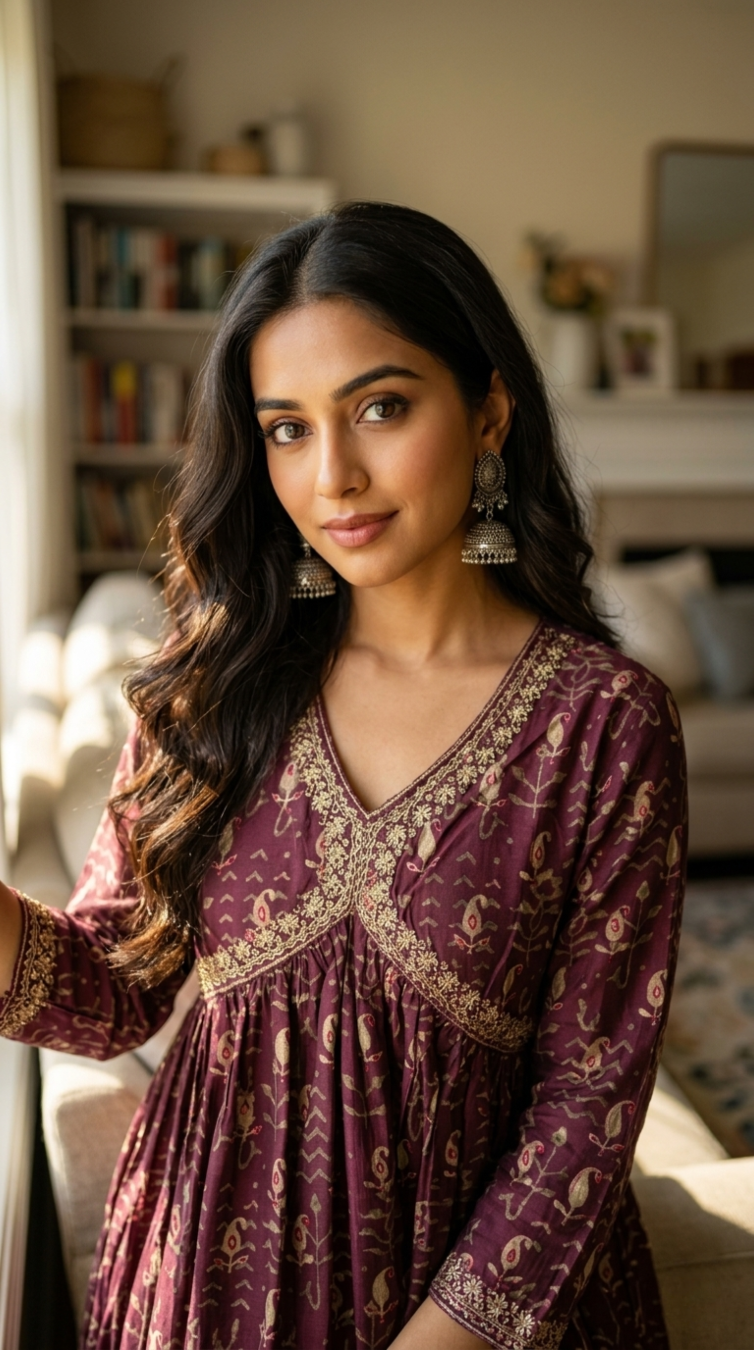 Plum Muslin Silk Salwar Suit