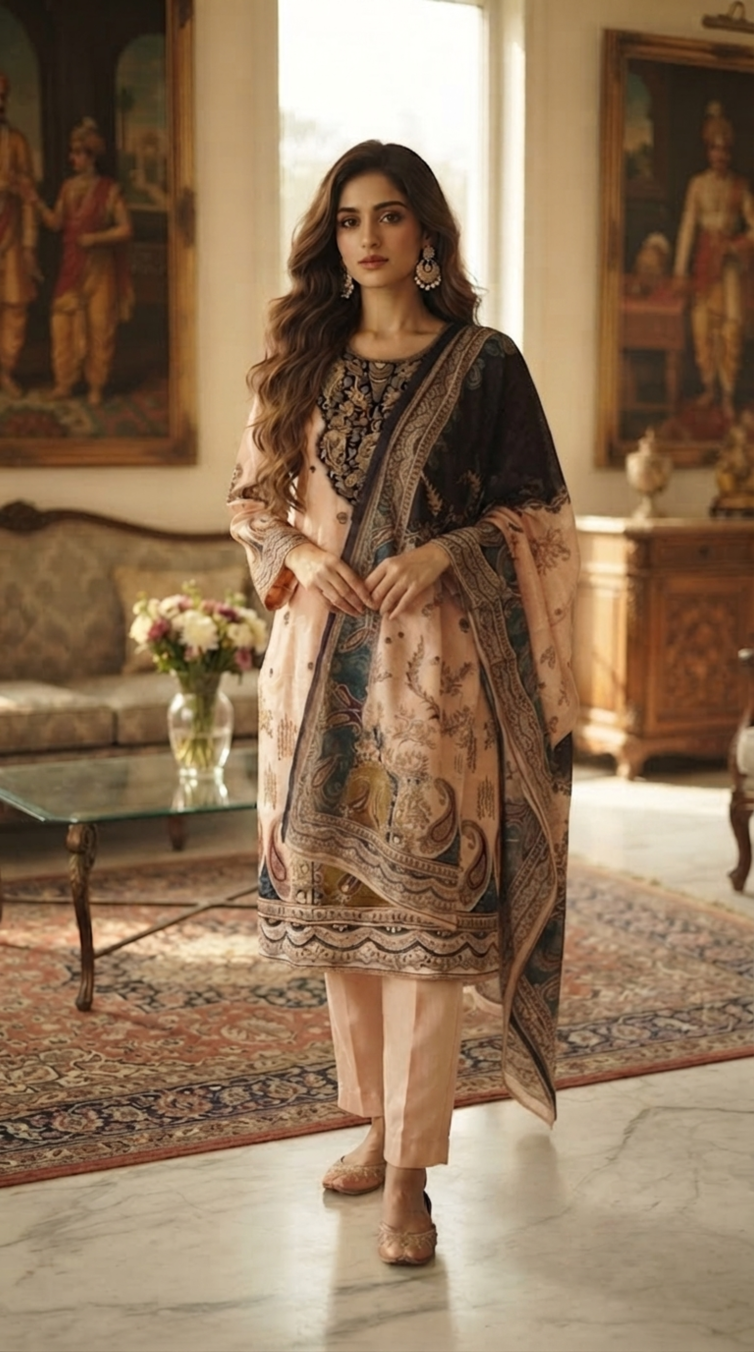 Blush Pink Muslin Silk Straight Cut Suit