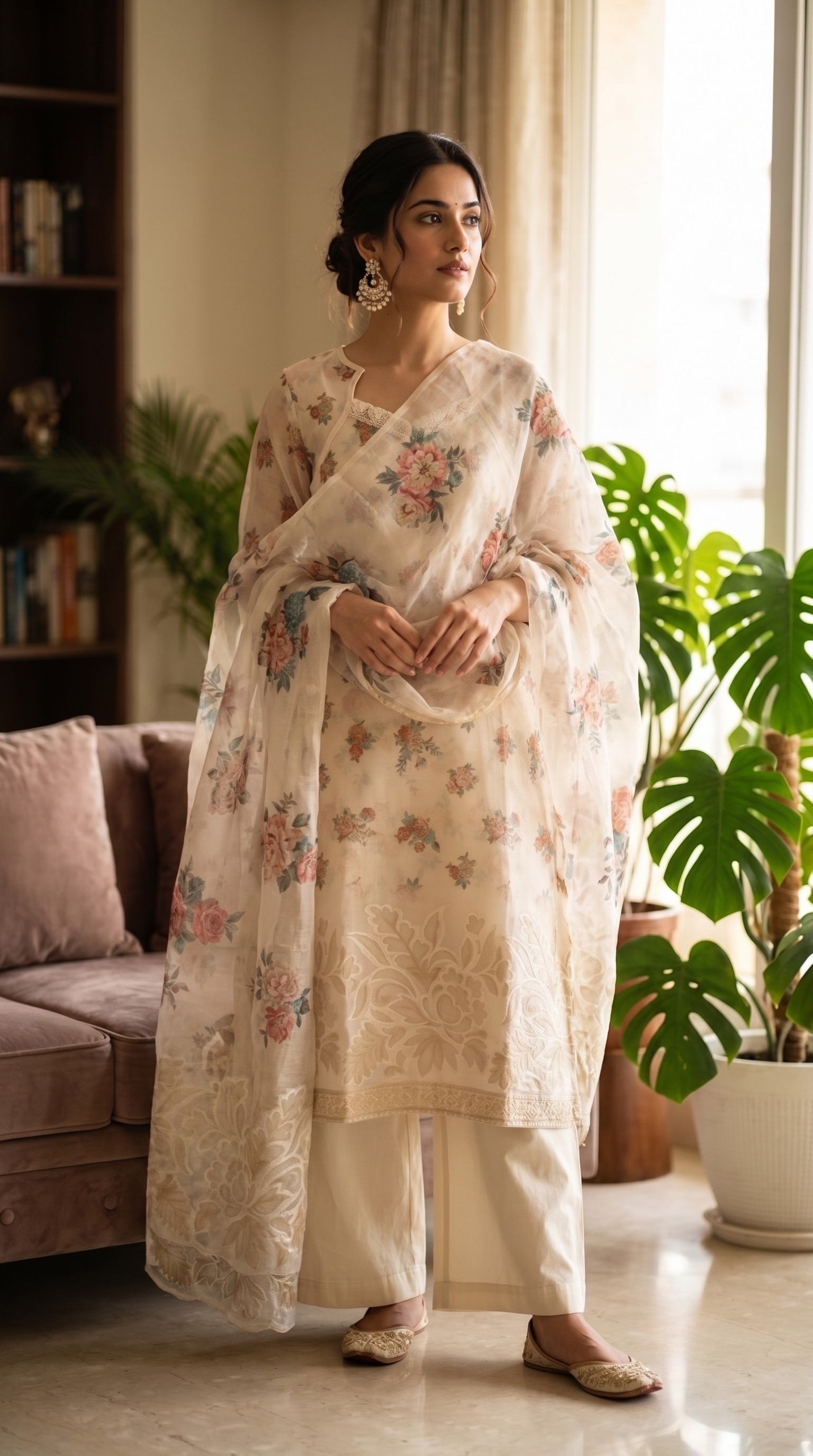 Off-White Cotton Linen Straight Cut Suit