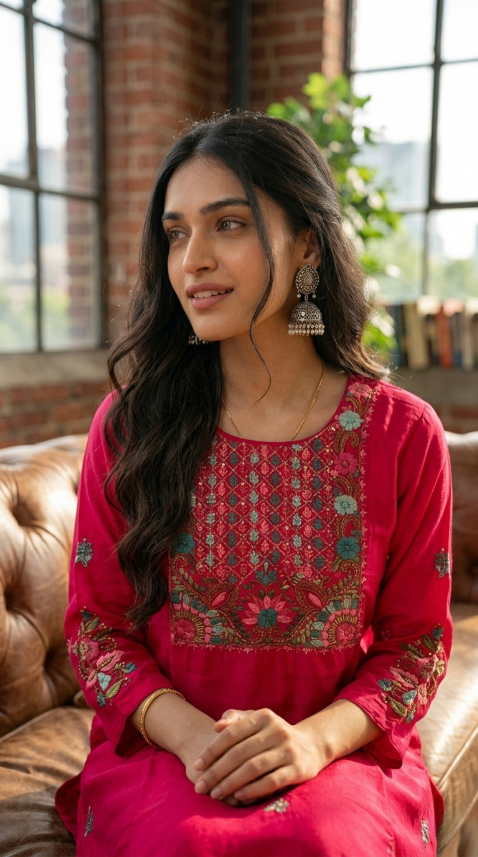 Rani Pink Muslin Silk Salwar Suit
