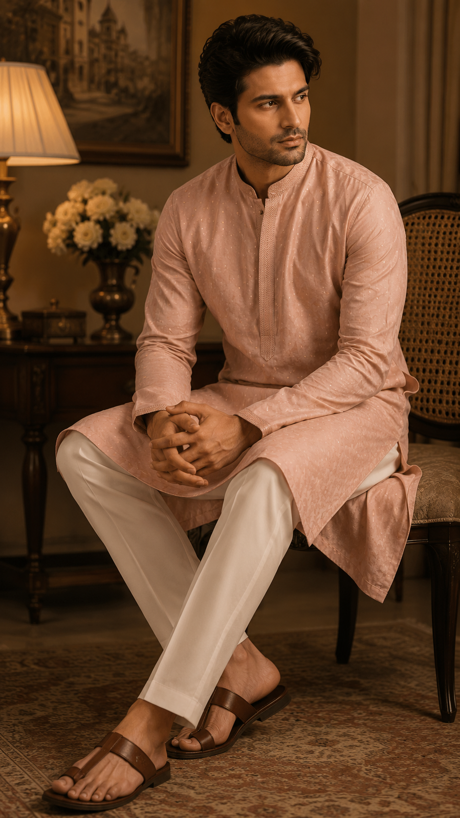 Dusty Pink Cotton Silk Kurta Set