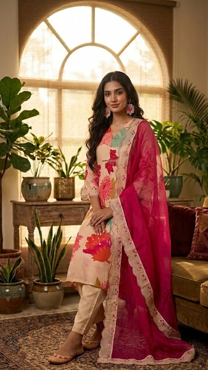 Fuchsia Garden Suit