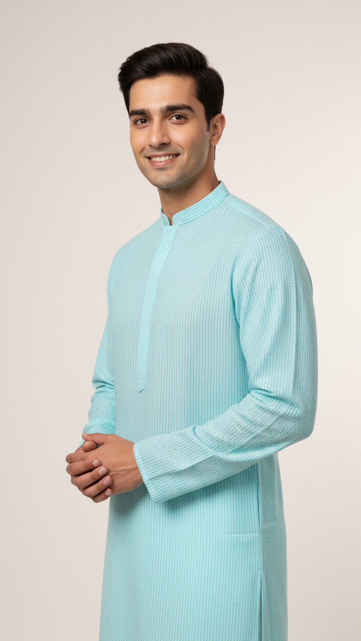 Light Blue Chikankari Kurta Set