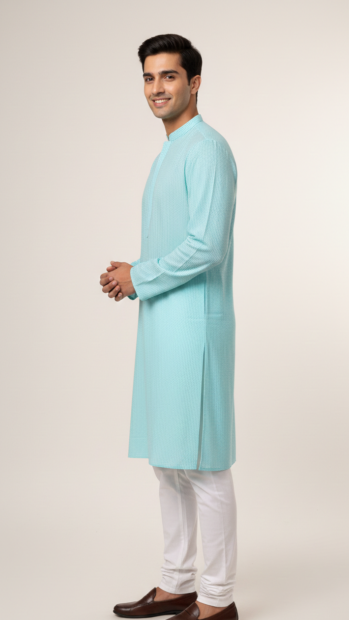 Light Blue Chikankari Kurta Set
