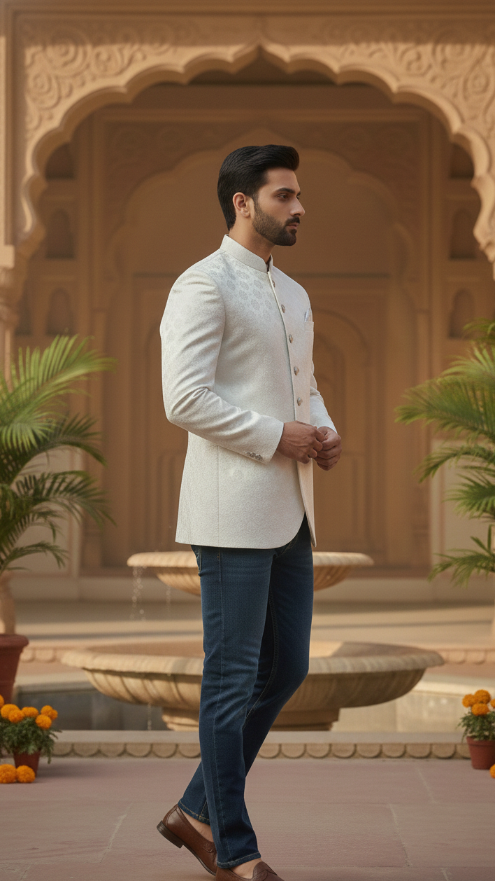White Silk Jodhpuri
