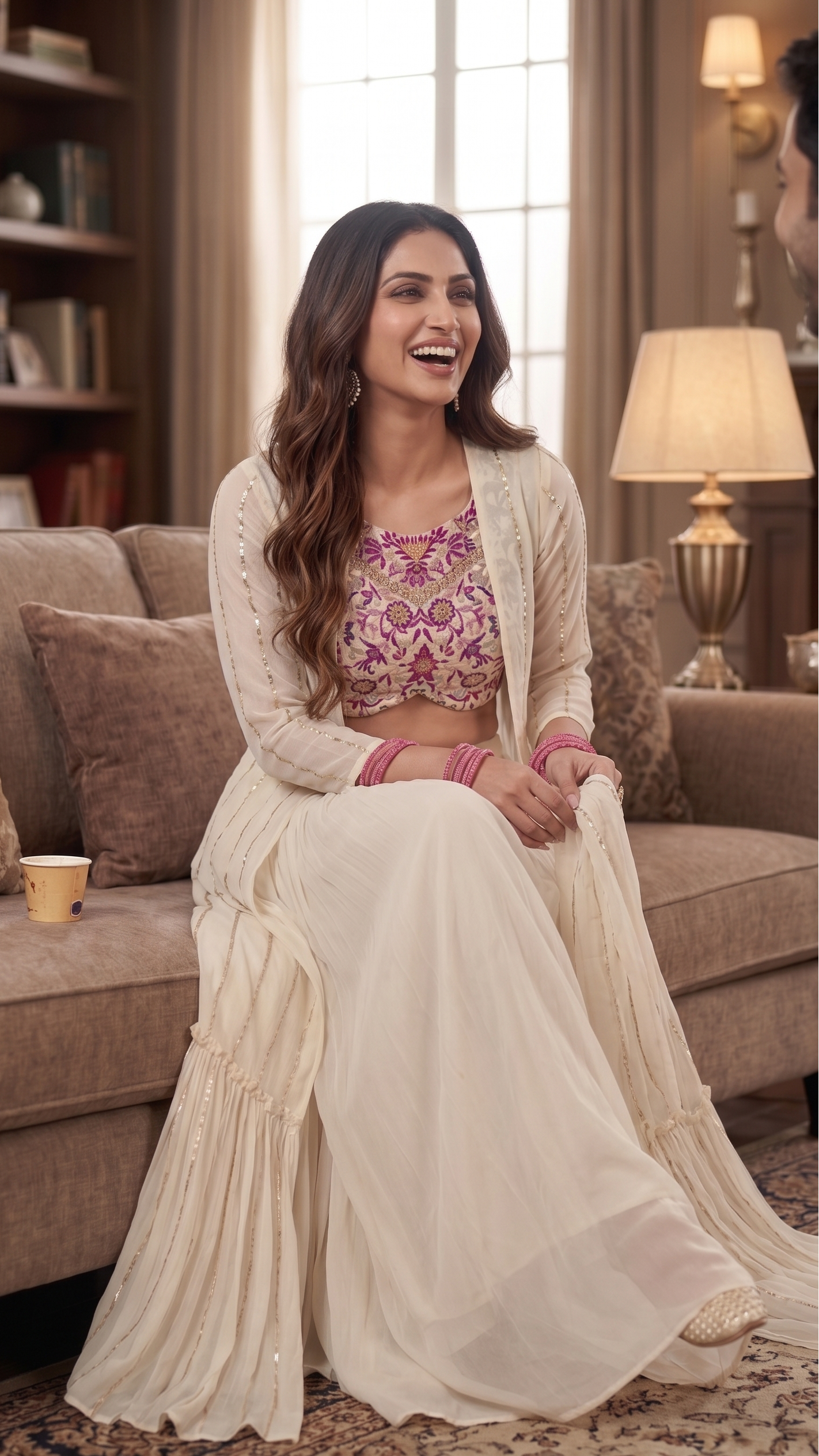 White Croptop Sharara