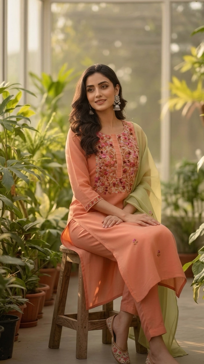 Peach Pistachio Bloom Suit