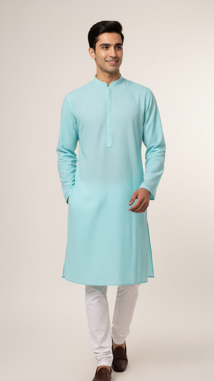 Light Blue Chikankari Kurta Set