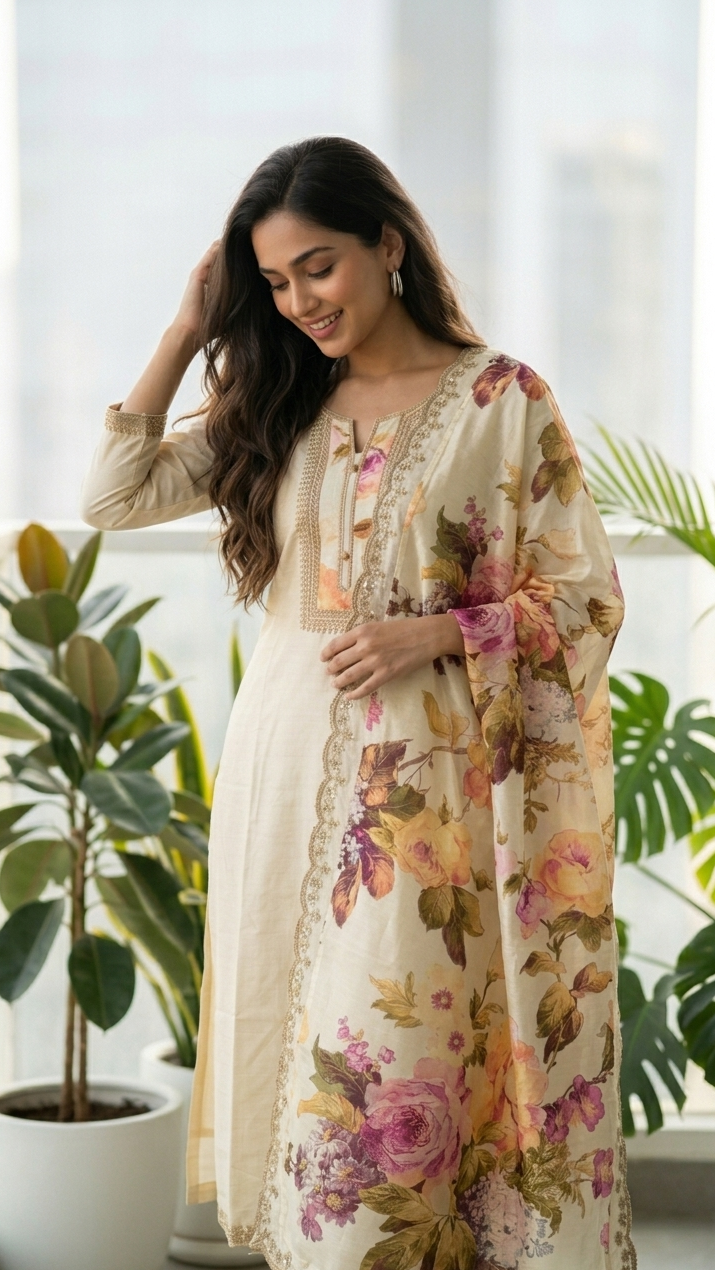Champagne Floral Suit