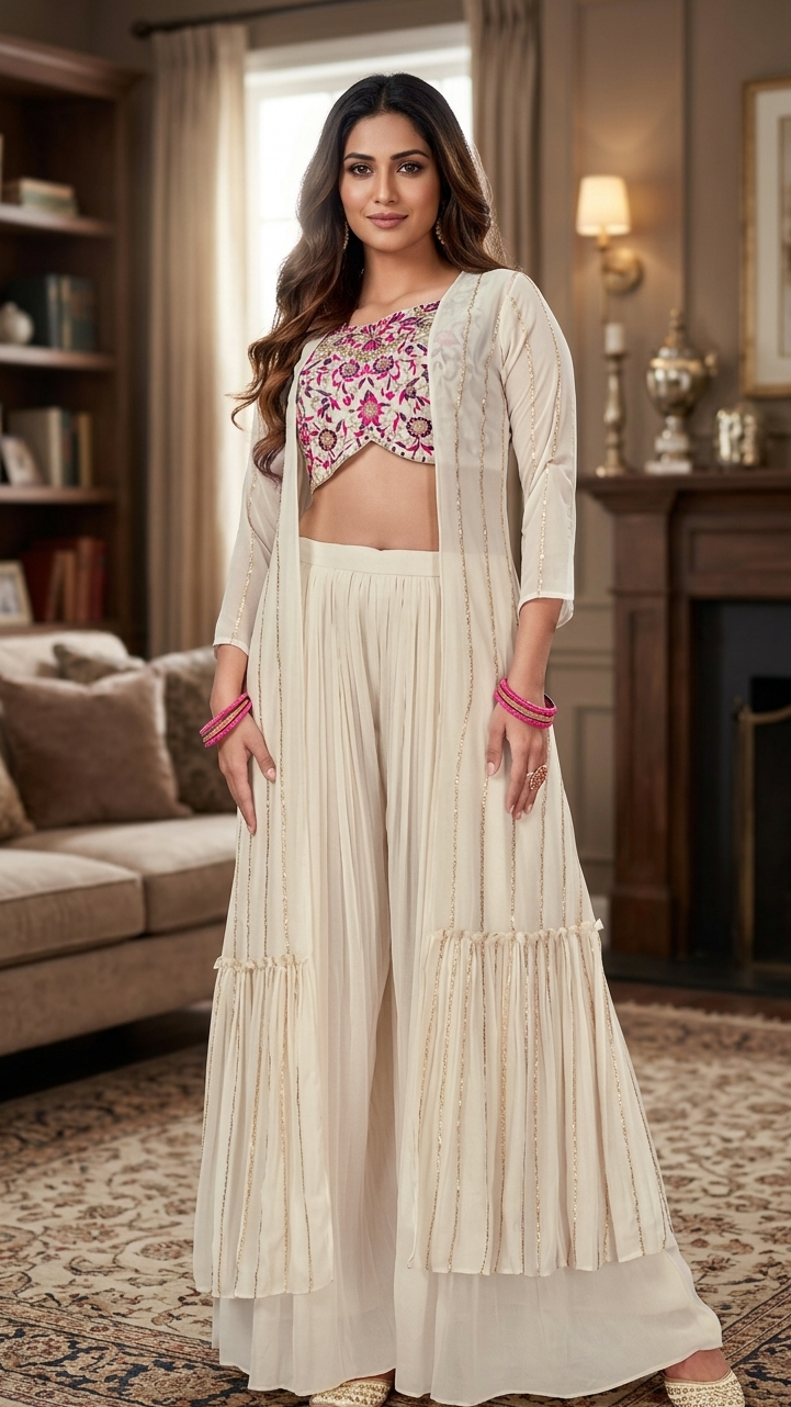 White Croptop Sharara