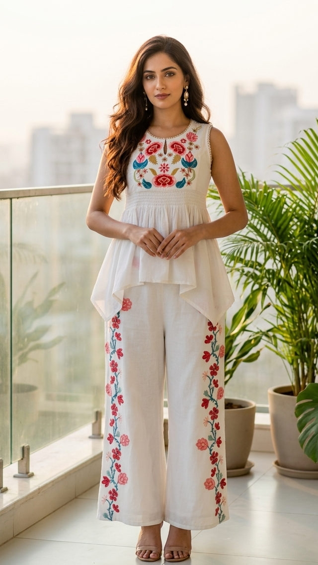 White Blossom Co-ord Set