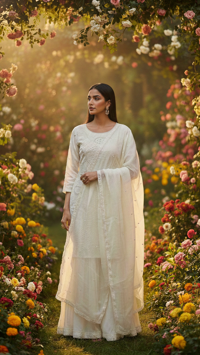 White Elegance Sharara Suit