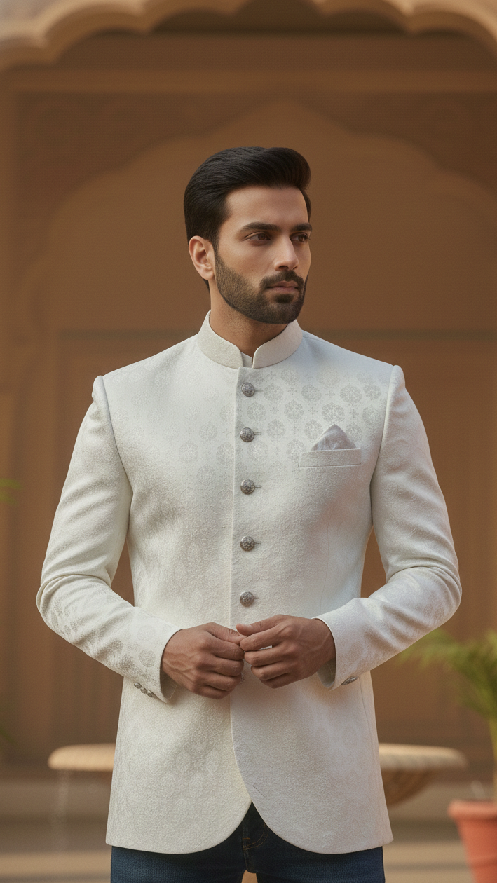 White Silk Jodhpuri