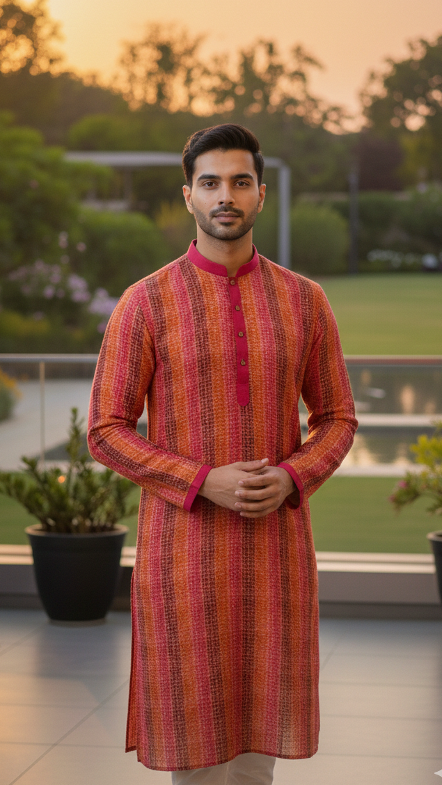 Pink Bandhani Kurta Set