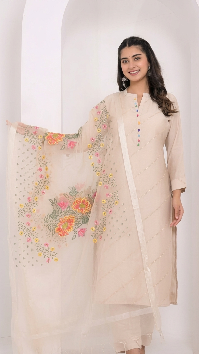 Ivory Soft Bloom Suit