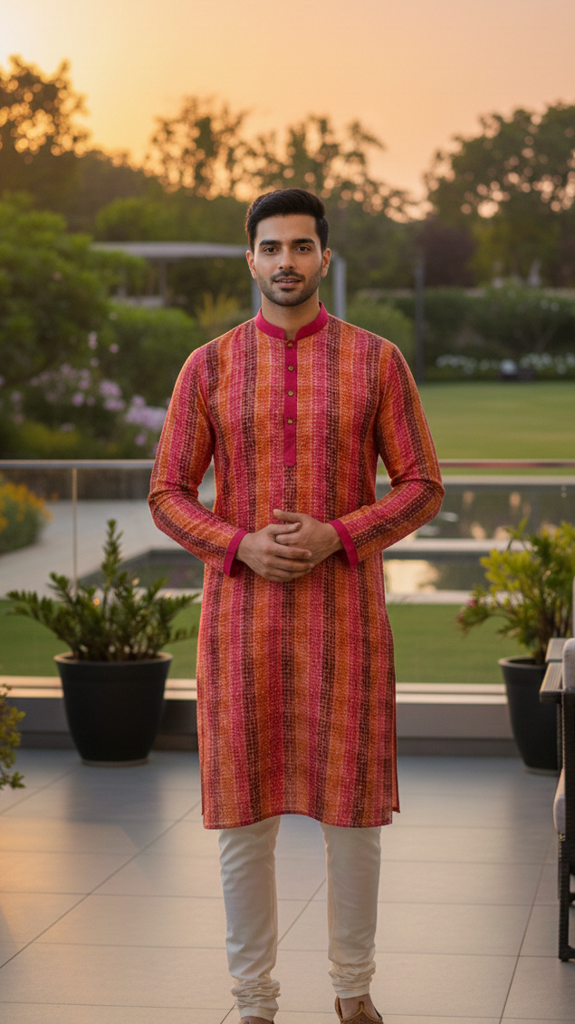 Pink Bandhani Kurta Set