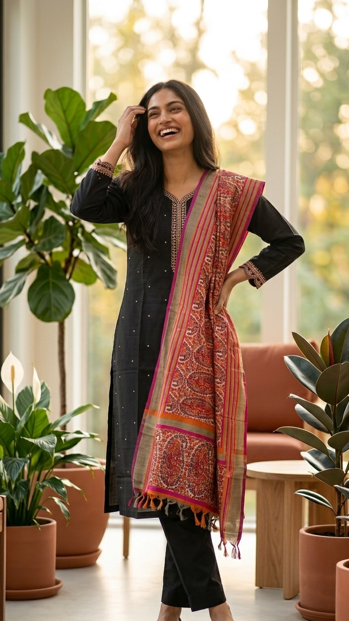 Noir Silk Paisley Suit