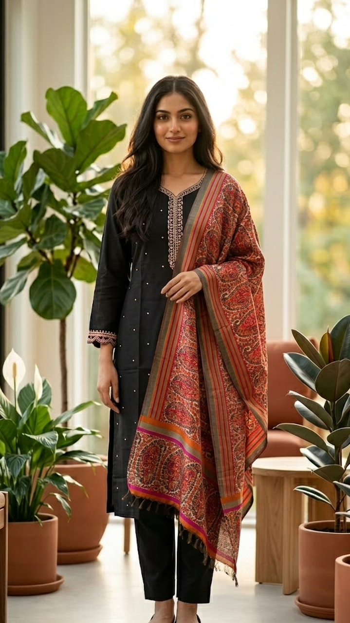 Noir Silk Paisley Suit