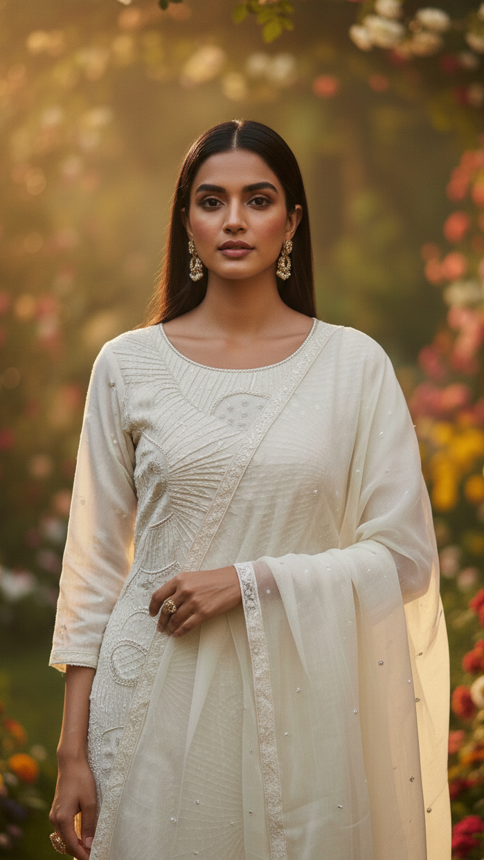 White Elegance Sharara Suit