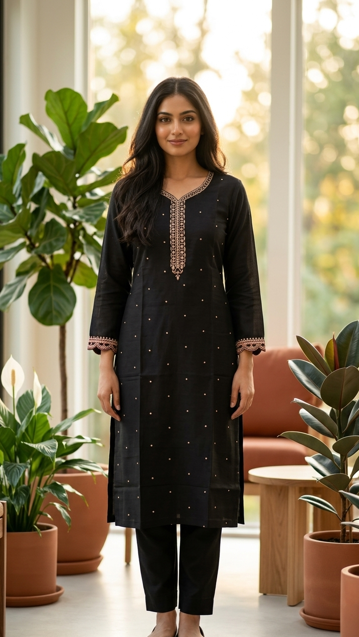 Noir Silk Paisley Suit