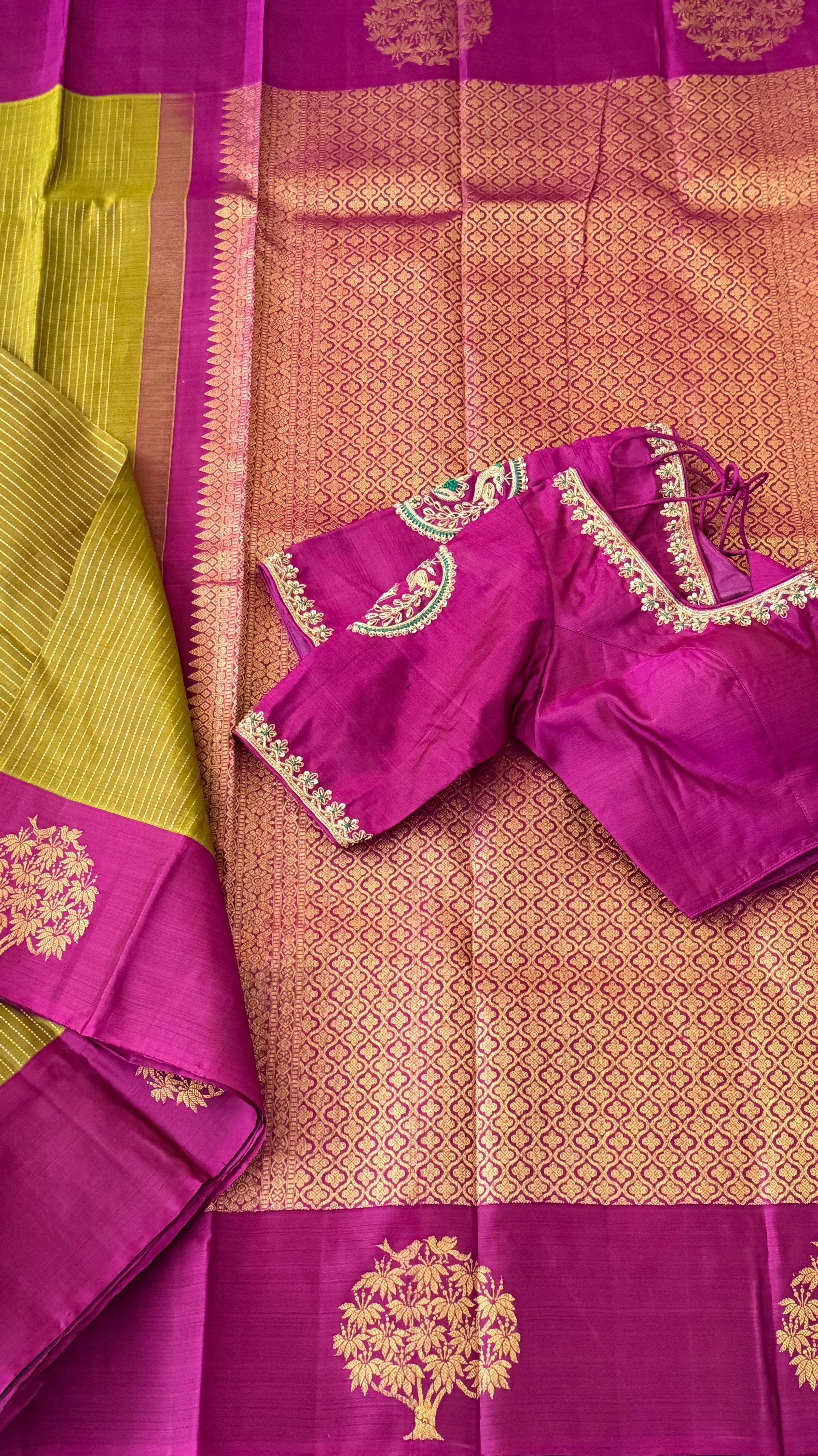 Green Kanchi Silk Saree
