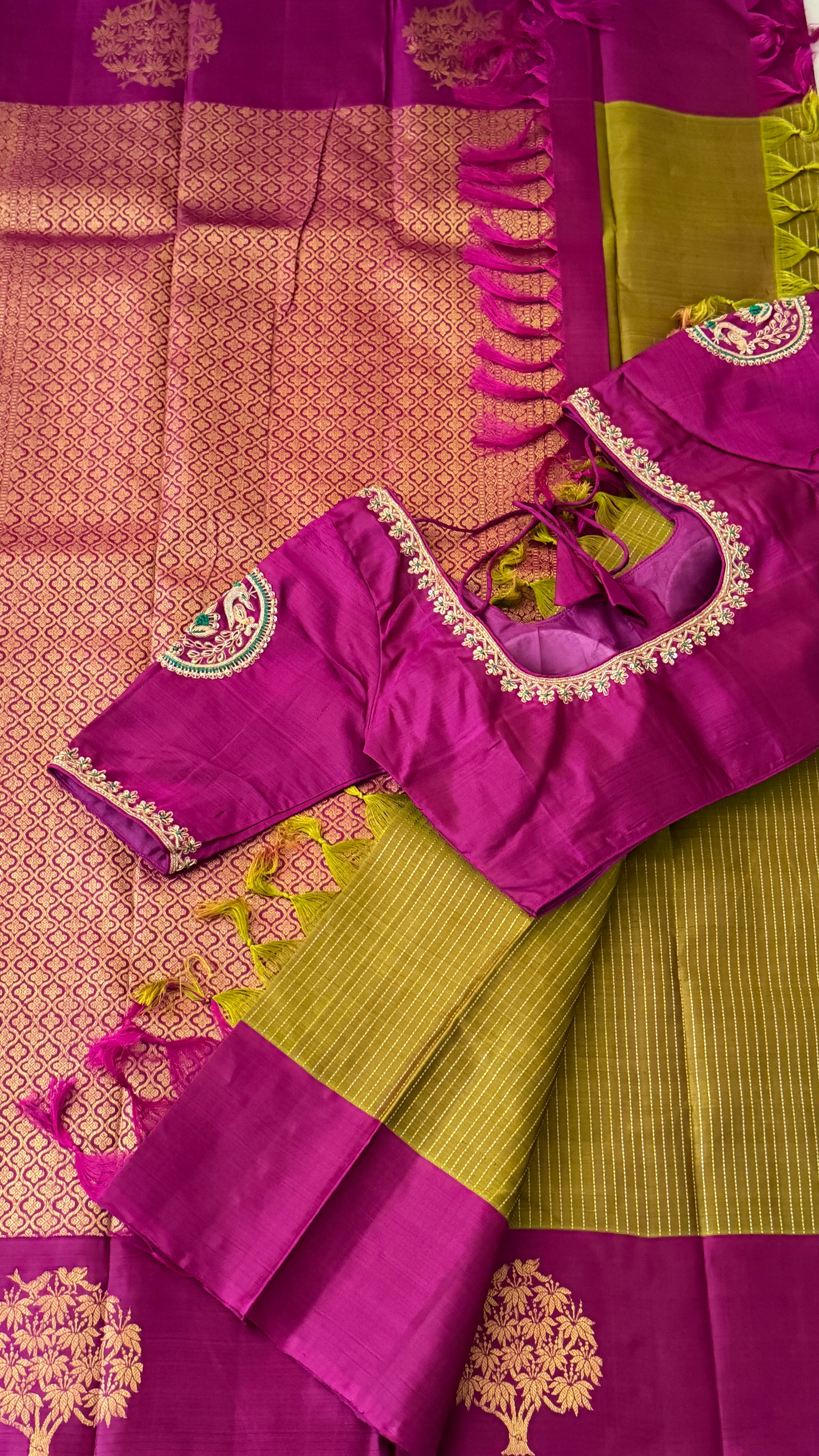 Green Kanchi Silk Saree
