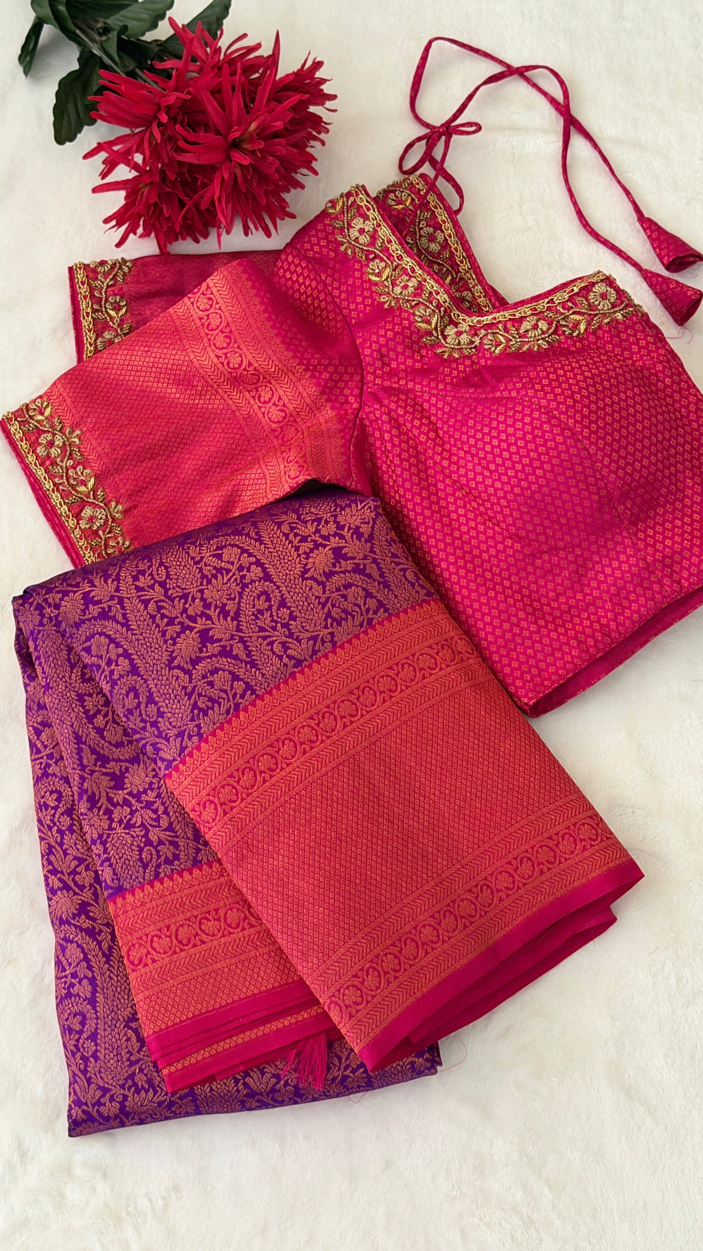 Purple Kanchi Silk Saree