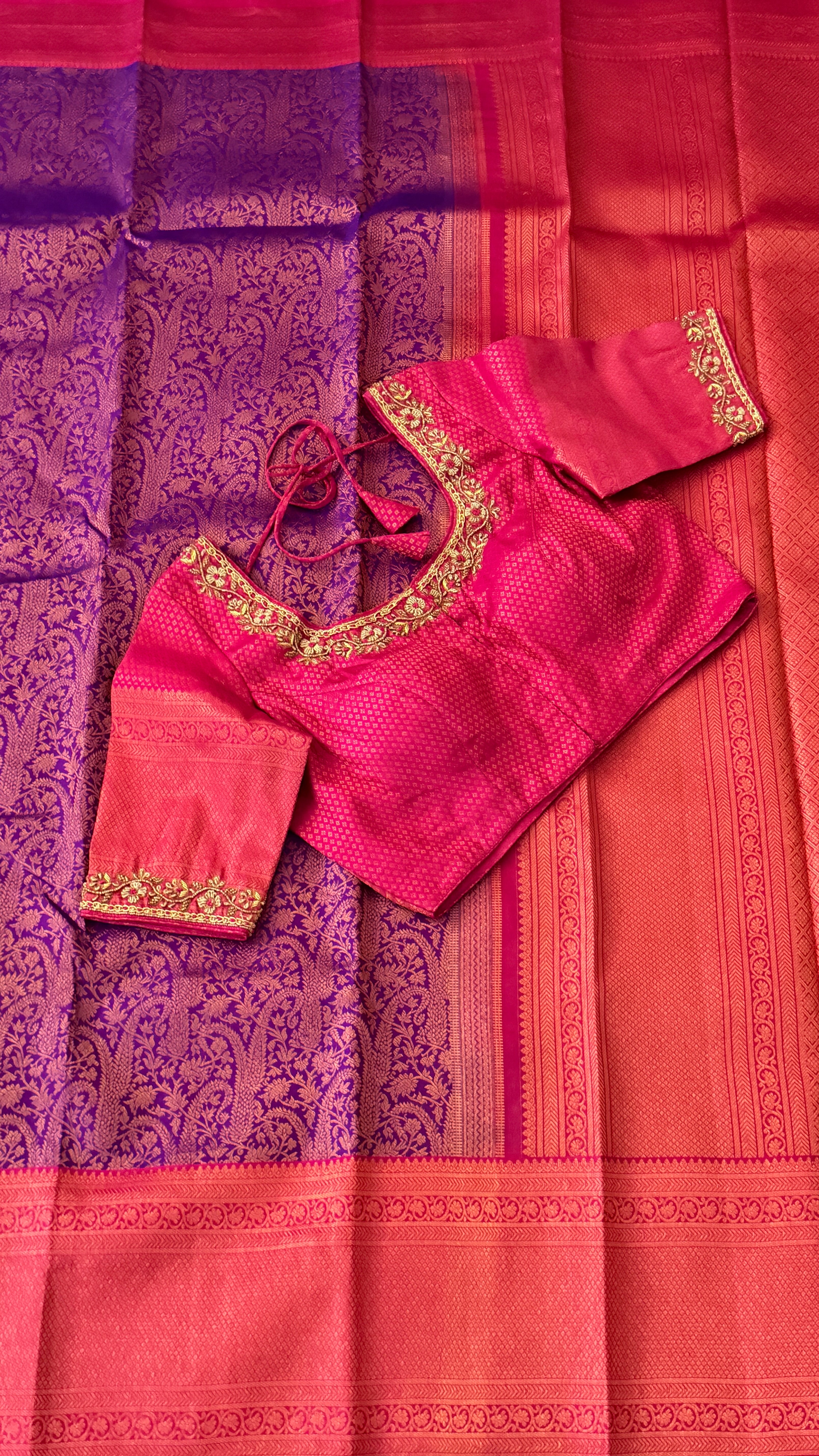 Purple Kanchi Silk Saree