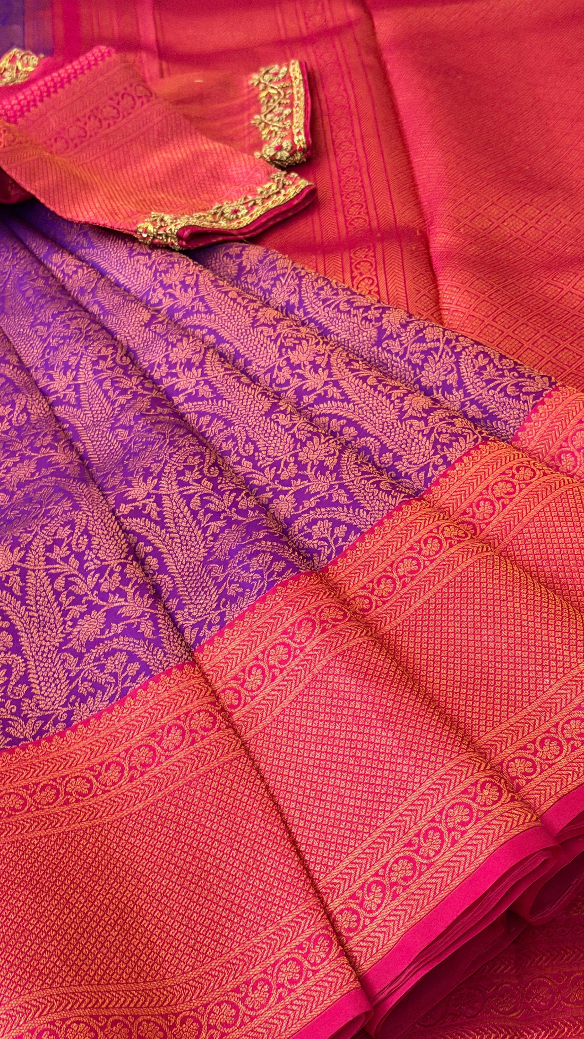 Purple Kanchi Silk Saree