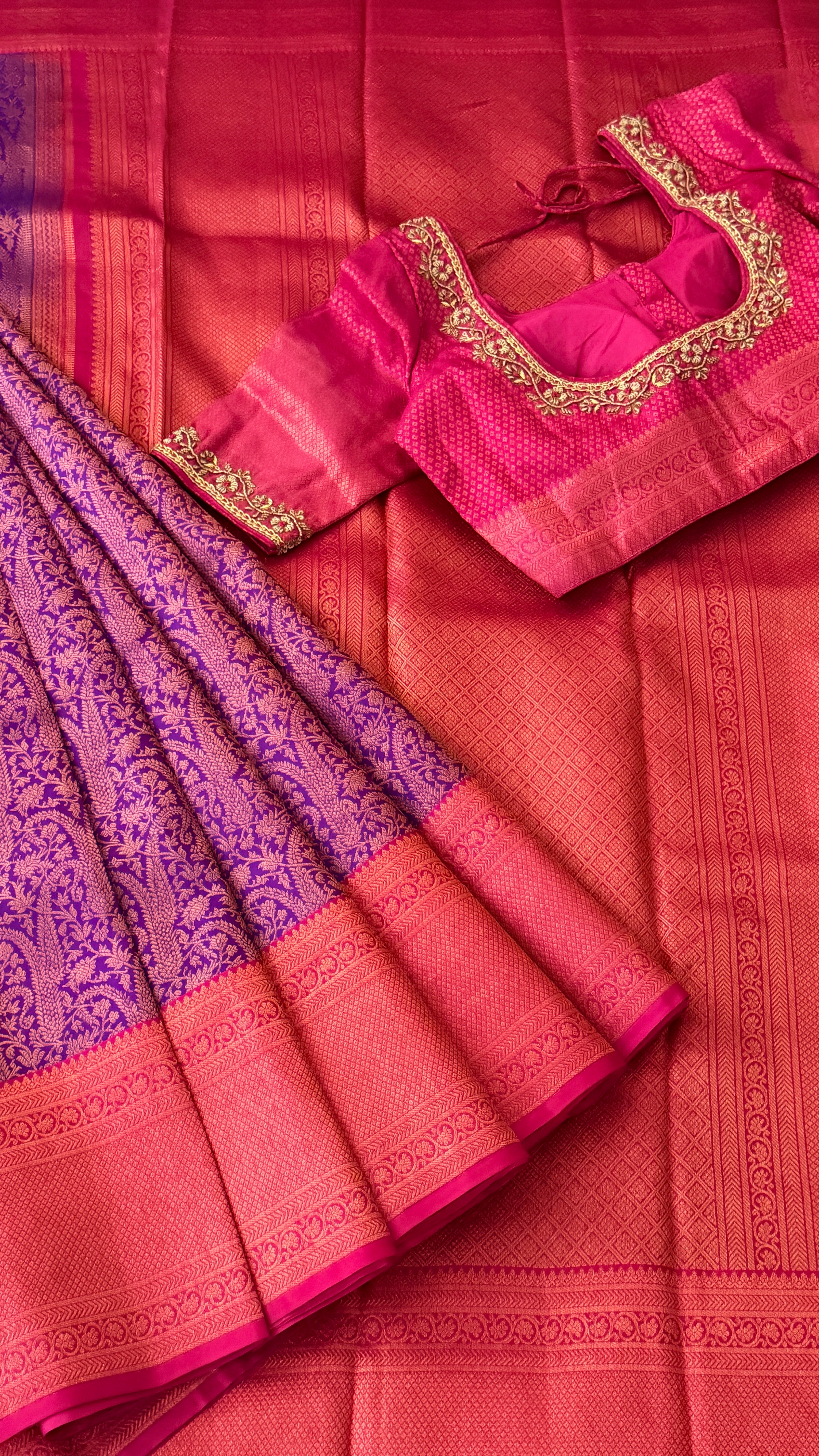 Purple Kanchi Silk Saree