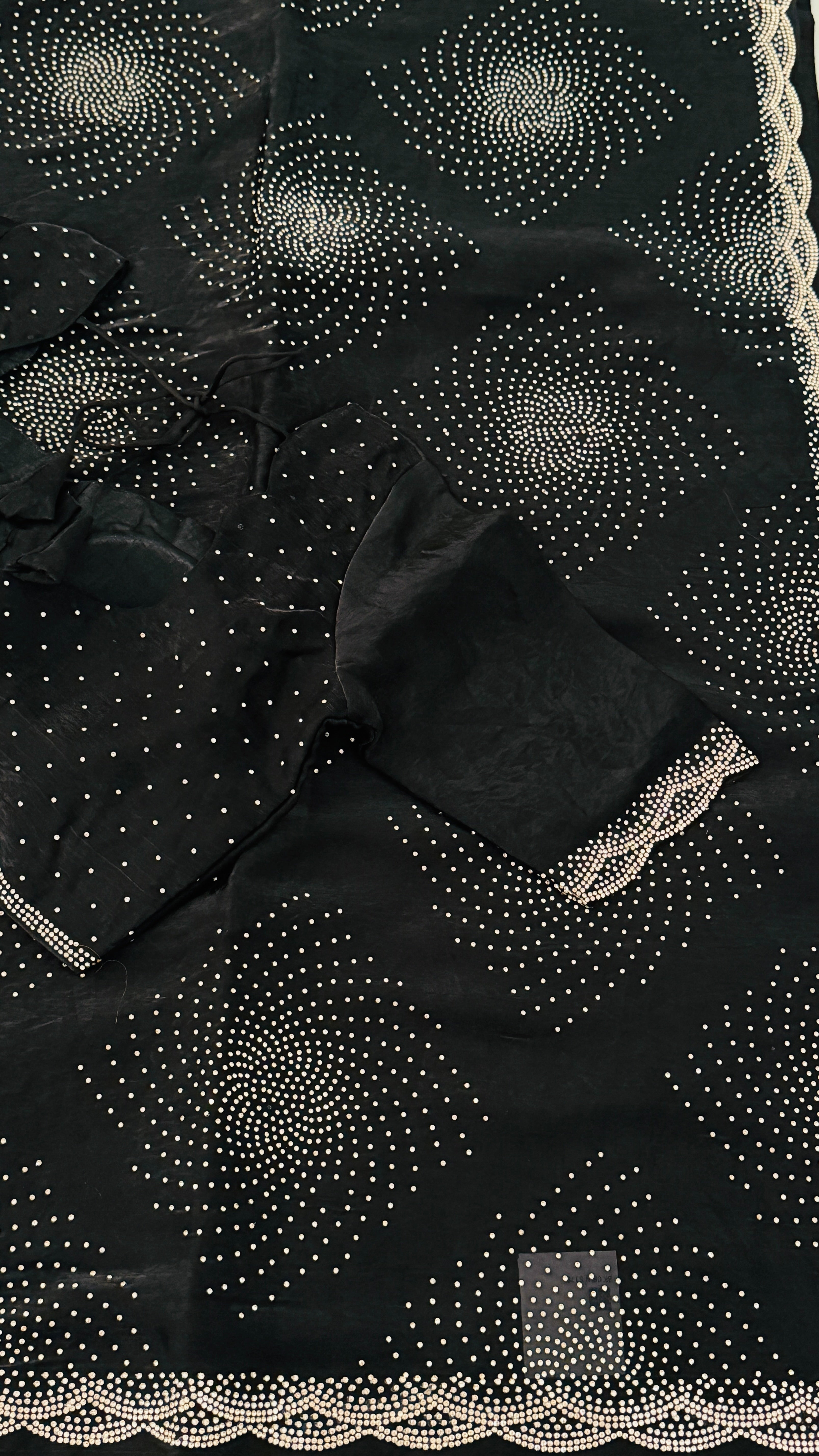 Black Swarovski Shimmer Saree