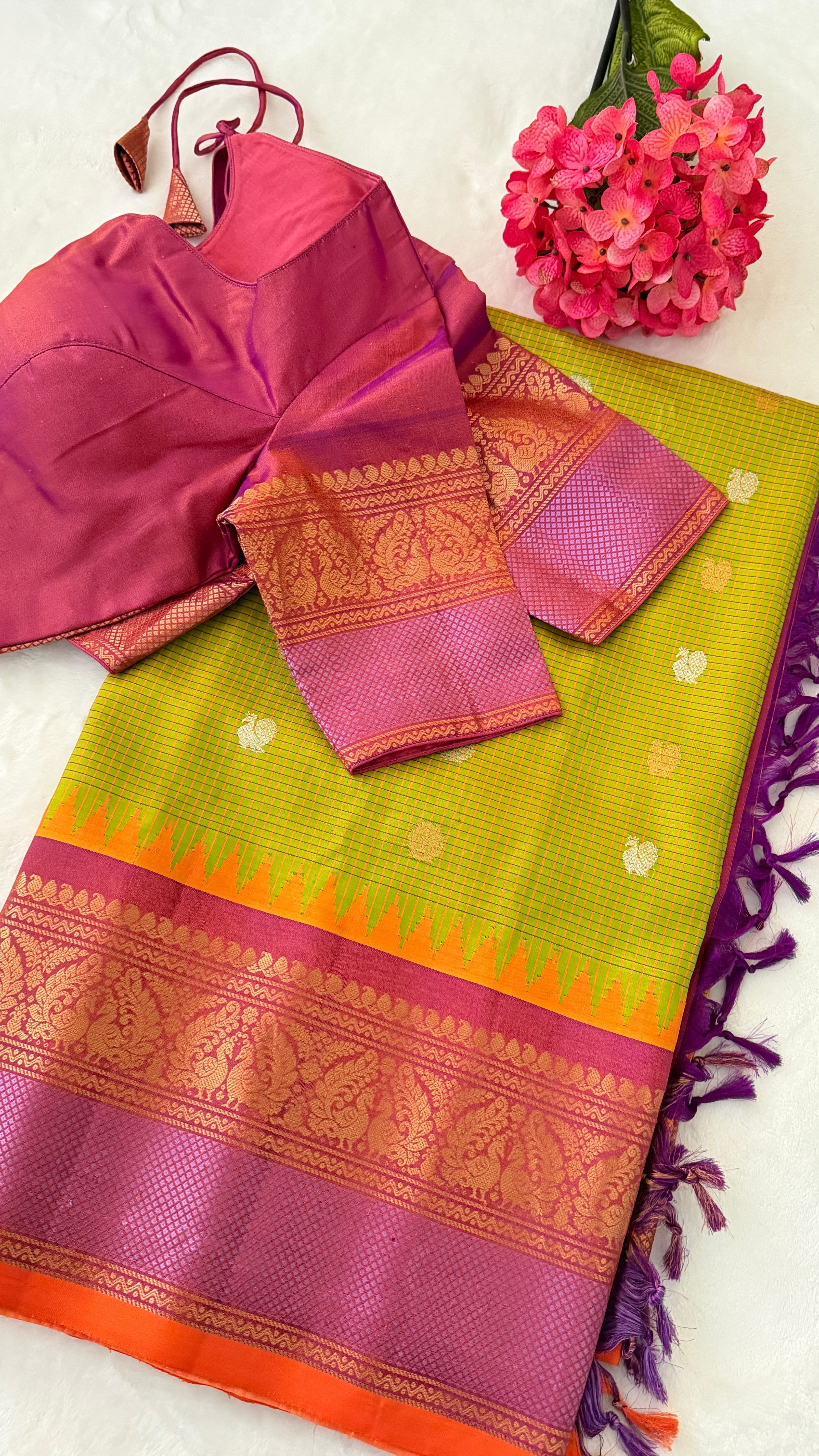 Green Gadwal Silk Saree