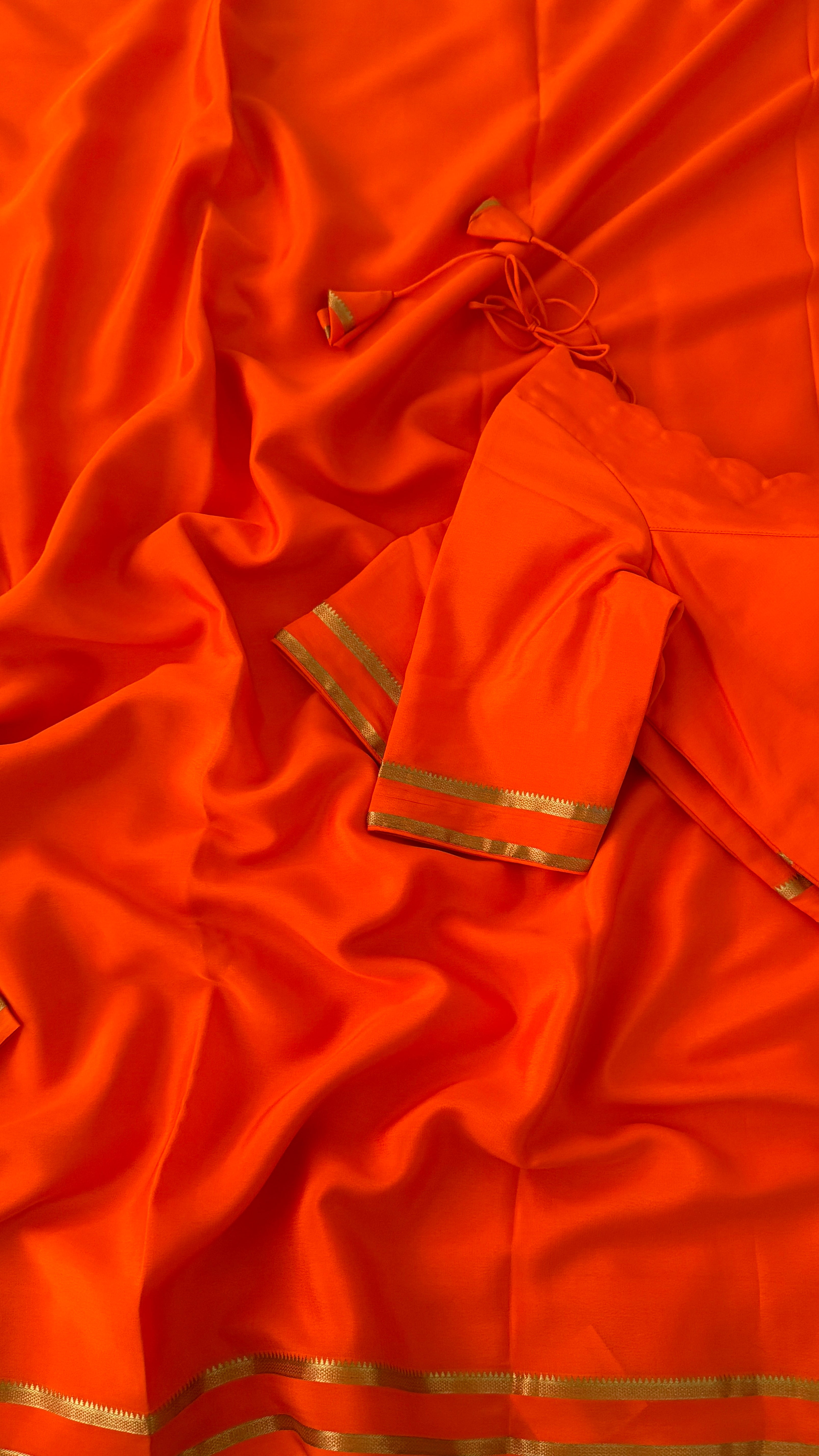 Orange Mysore Silk Saree