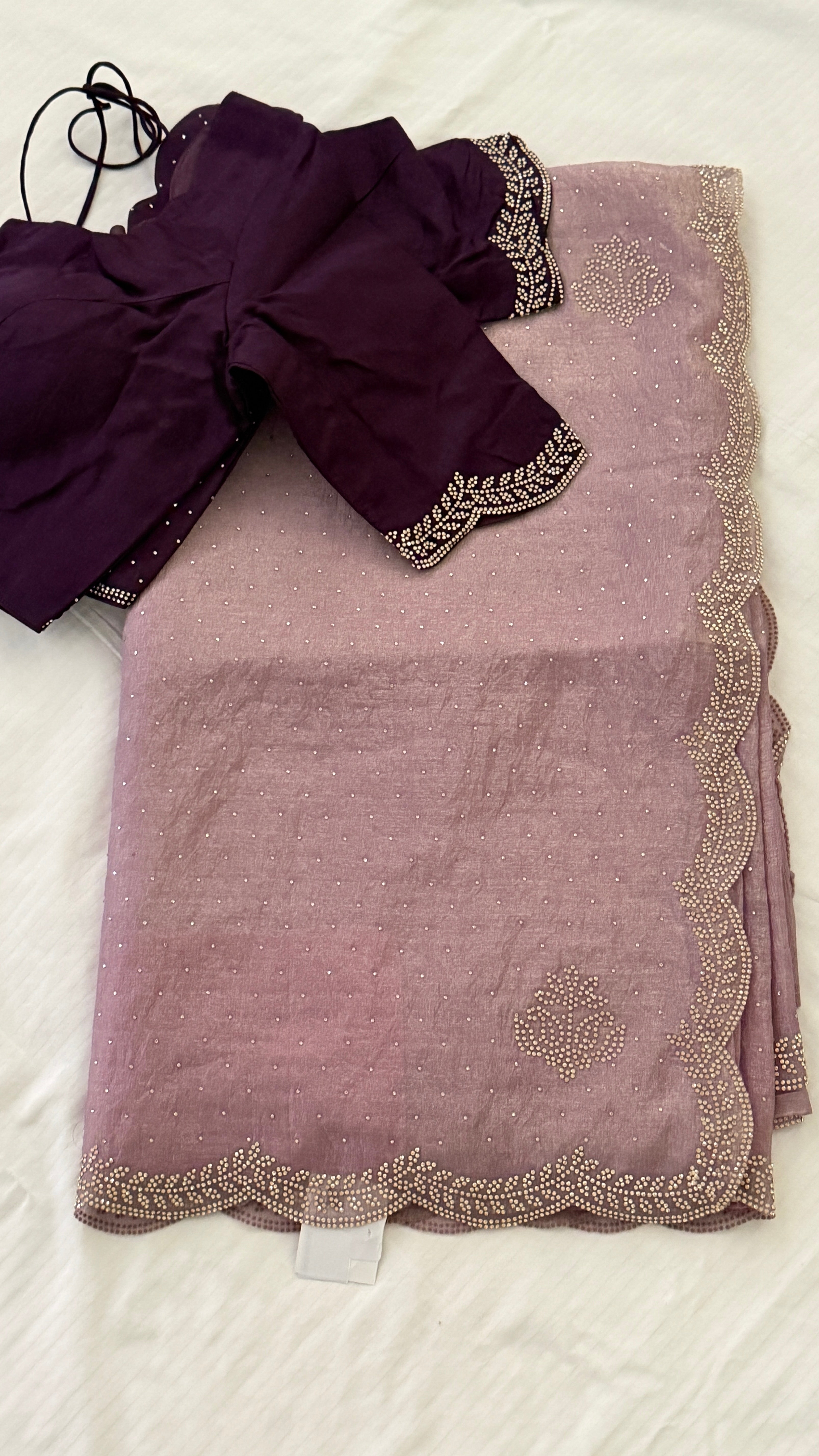 Lavendar Swarowski Saree