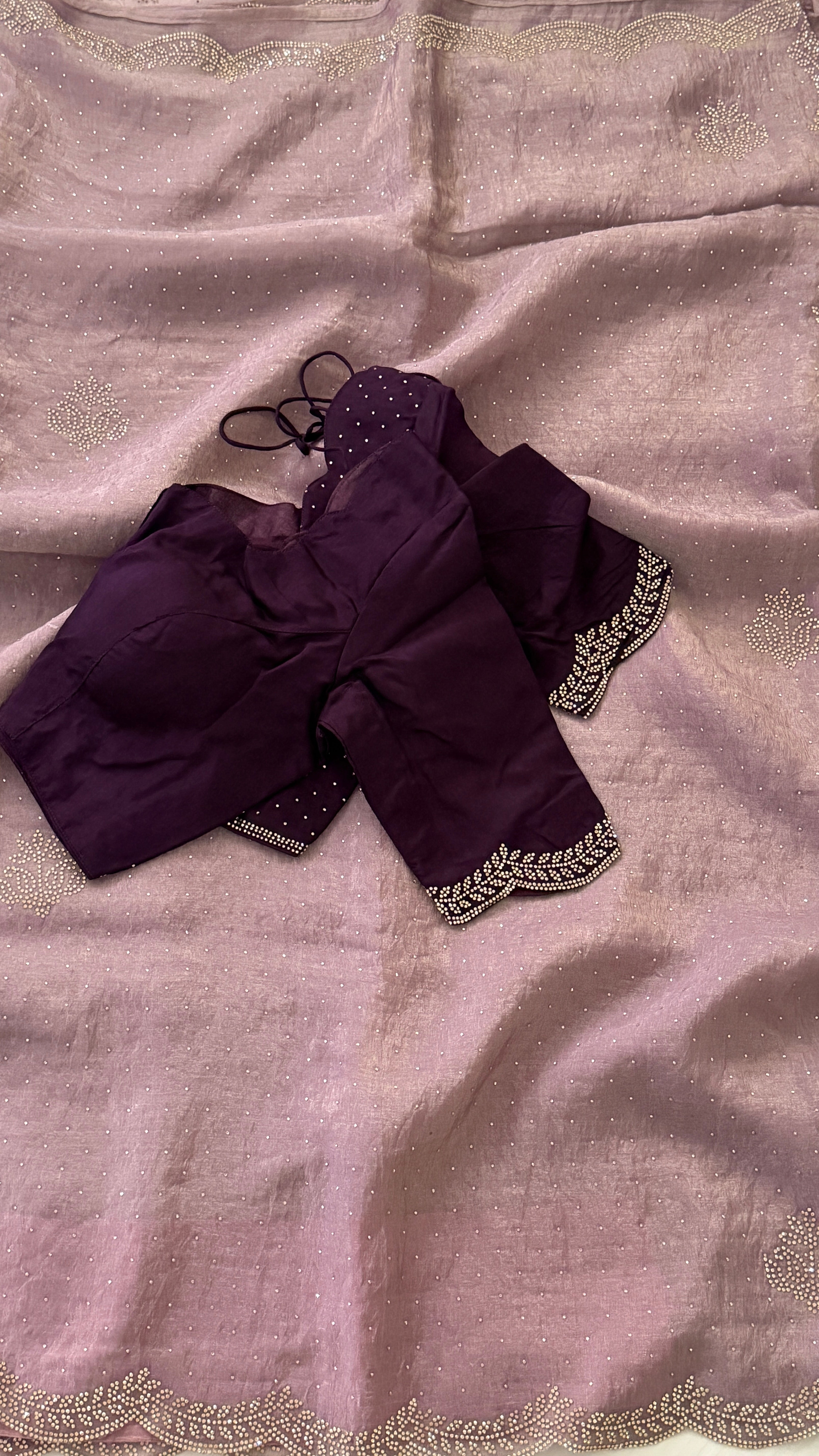 Lavendar Swarowski Saree