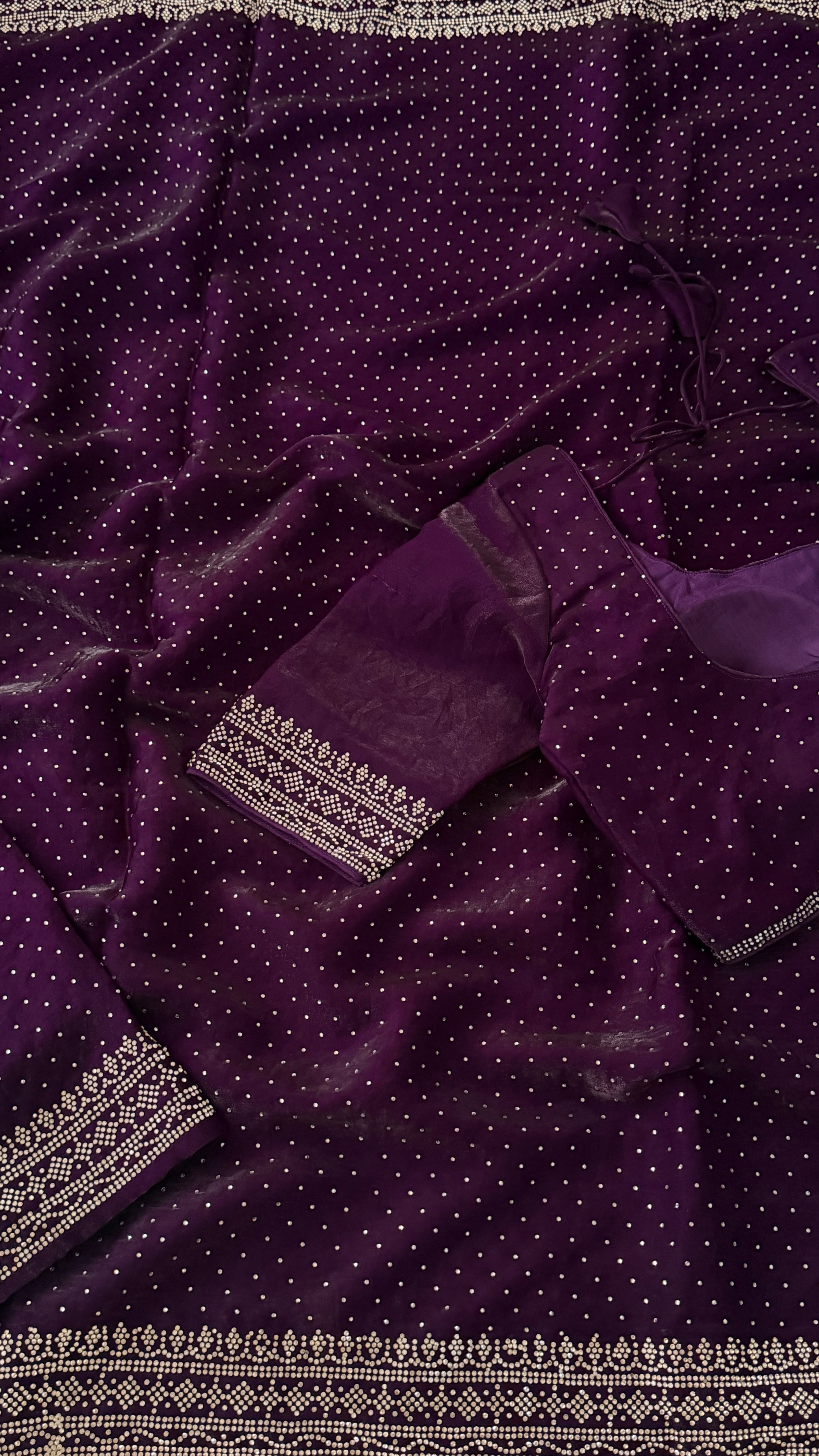 Wine Swarowski Saree