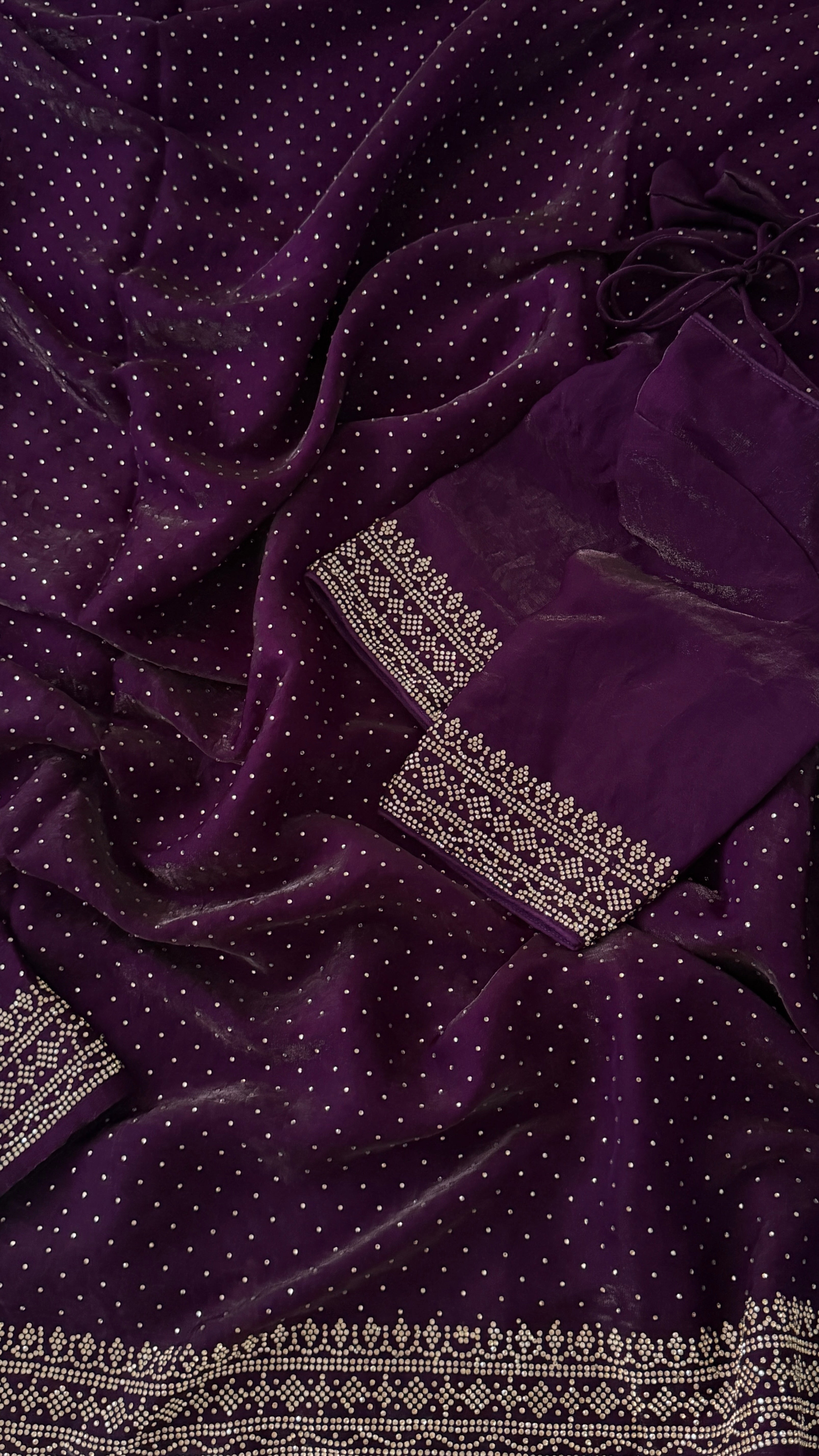Wine Swarowski Saree