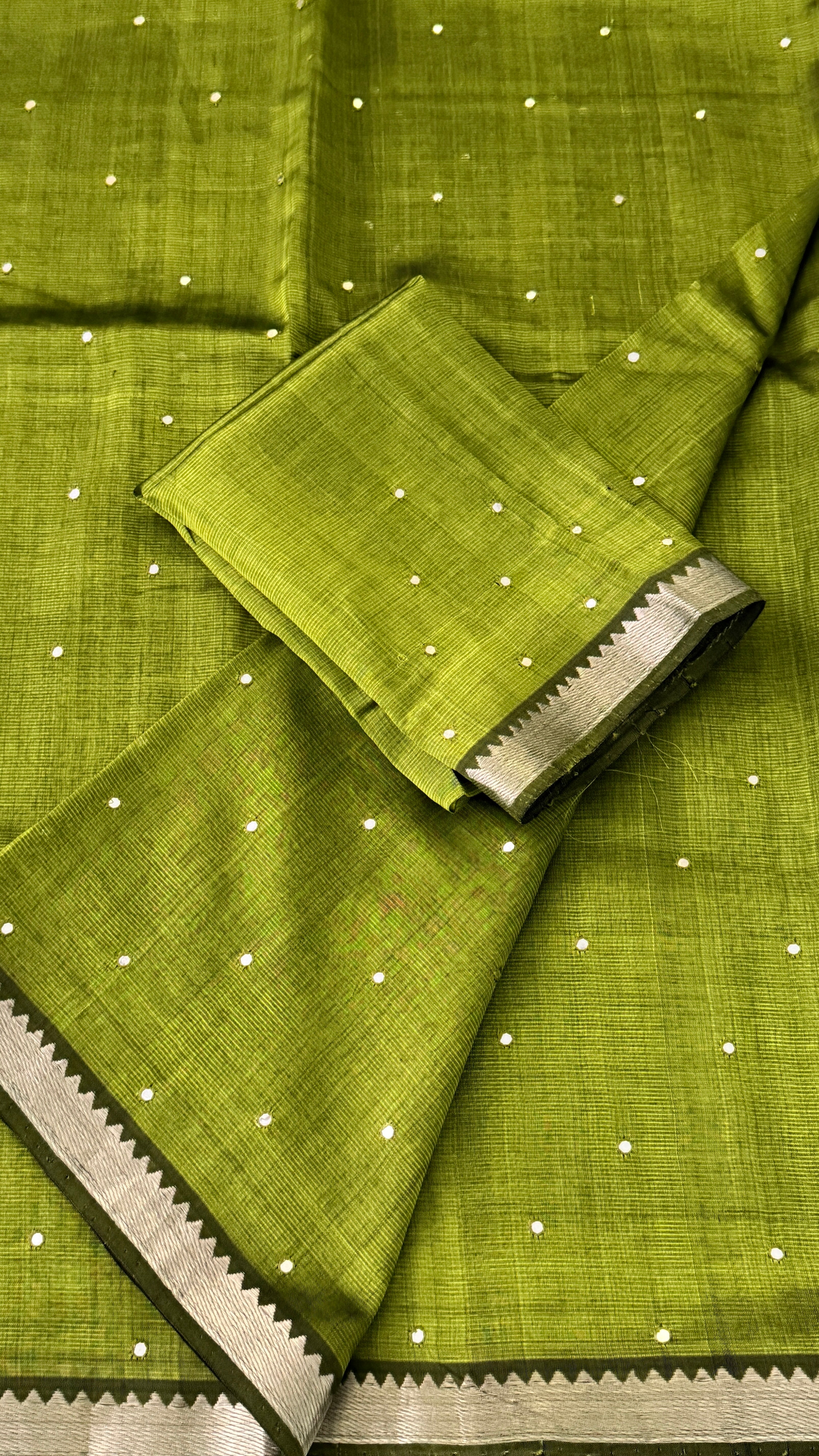 Mehendi Green Mangalagiri Silk Saree