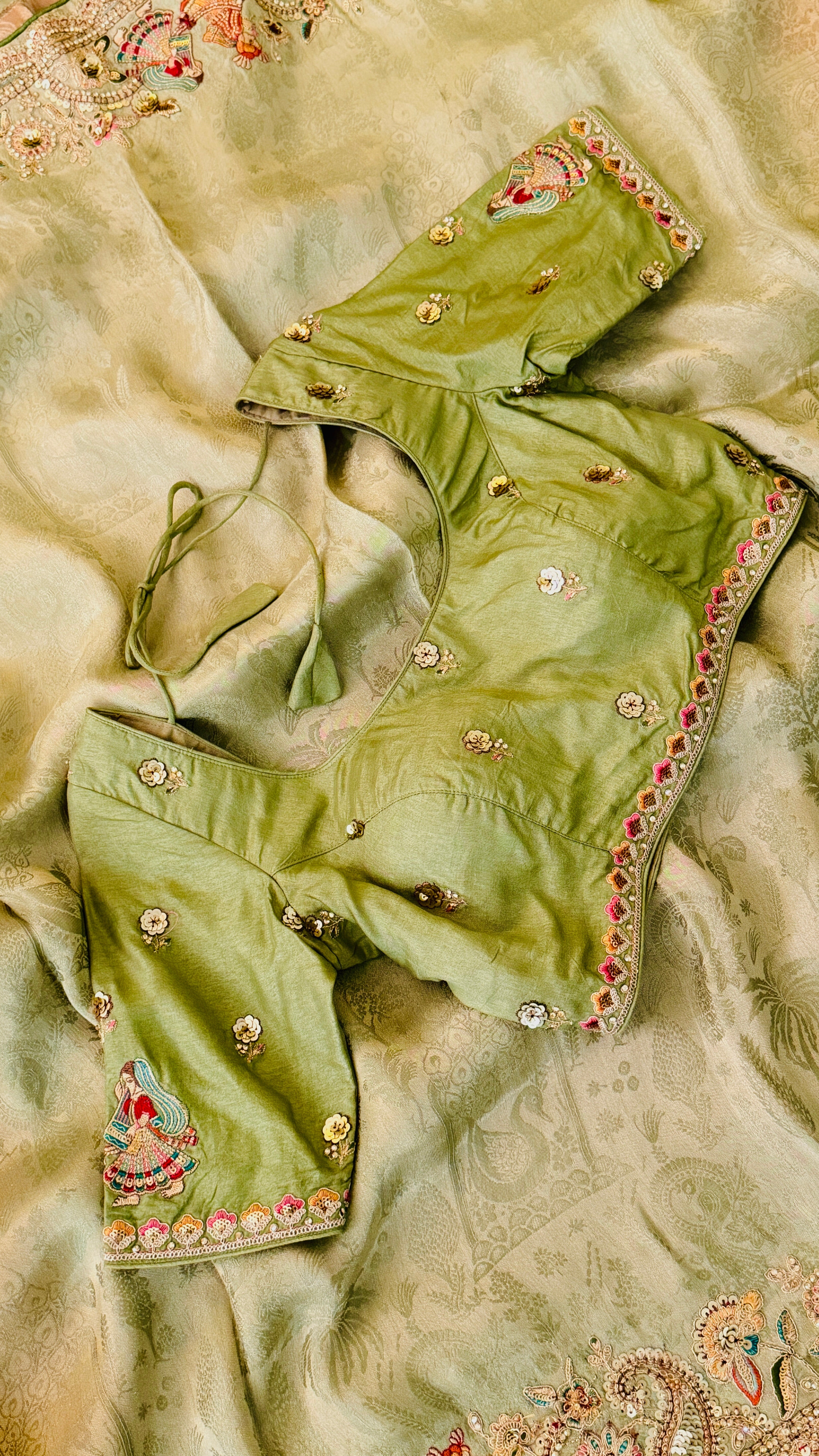 Green Ombre Munga Silk Saree