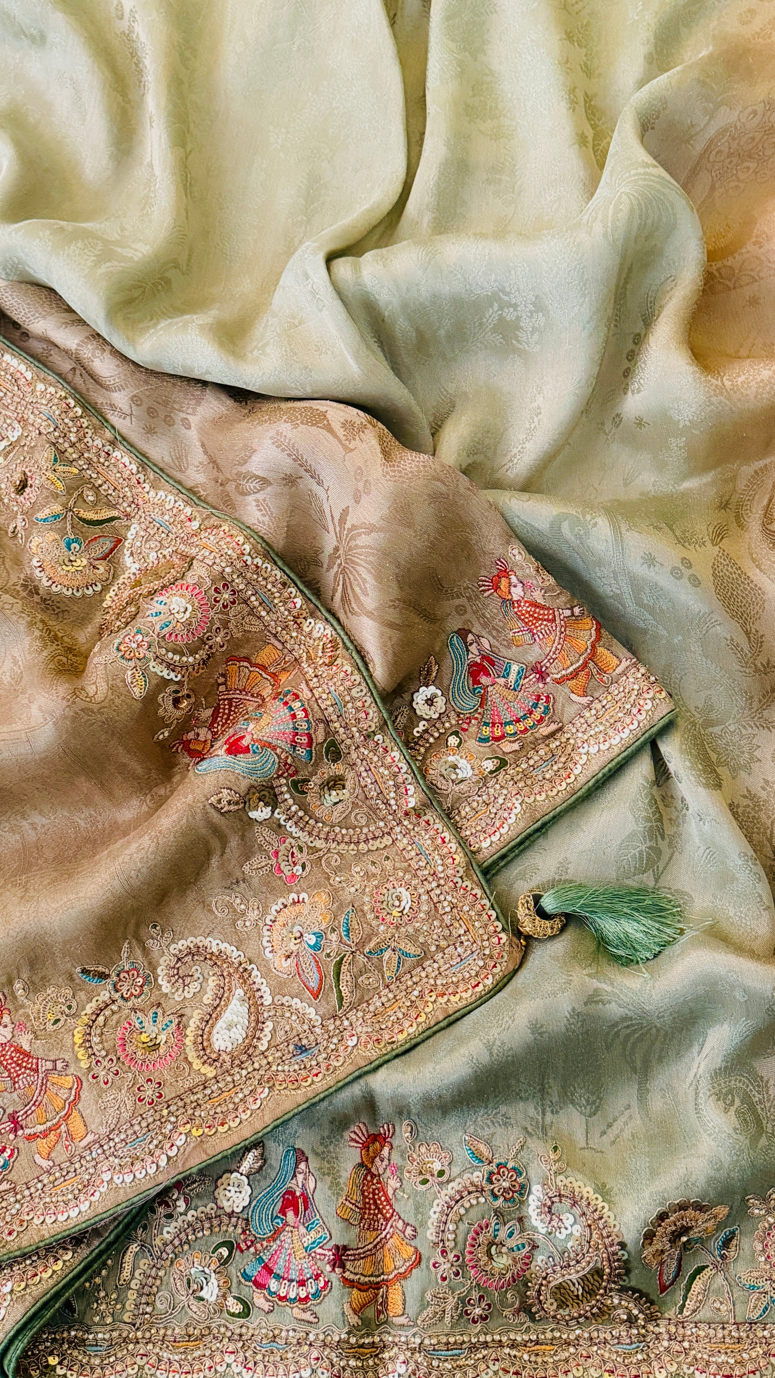 Green Ombre Munga Silk Saree